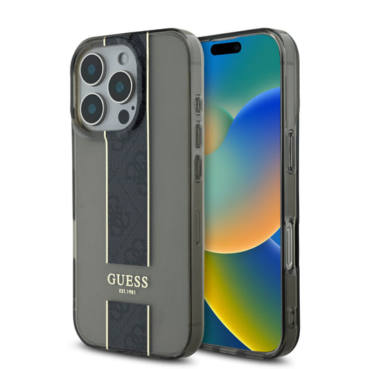 Guess Translucent Iml 4G Middlestripe Case Θήκη Προστασίας Από Σιλικόνη – Iphone 16 Pro (Μαύρο – Guhcp16Lhs4Ppk) – Θήκη για κινητό από το PhoneBazaar.gr