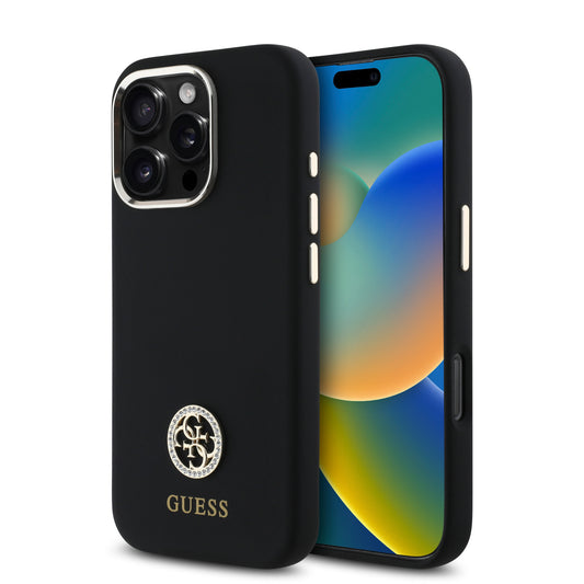 Guess “4G Metal Logo Strass Collection” Case Θήκη Προστασίας Από Σιλικόνη – Iphone 16 Pro (Μαύρο – Guhcp16Lm4Dgpk) – Θήκη για κινητό από το PhoneBazaar.gr