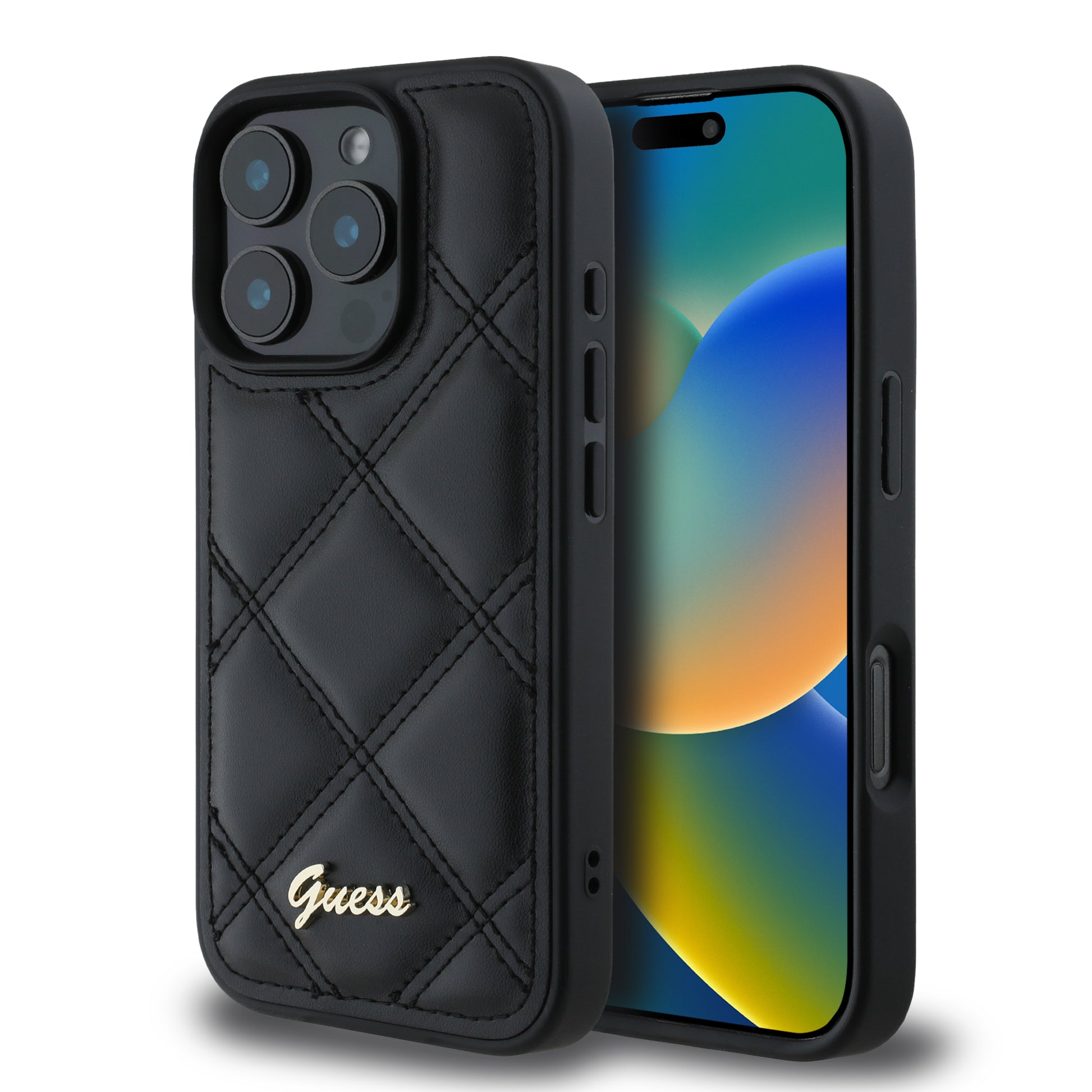 Guess “Quilted Metal Logo Collection” Case Θήκη Προστασίας Από Δερματίνη – Iphone 16 Pro (Μαύρο – Guhcp16Lpsqsqsk) – Θήκη για κινητό από το PhoneBazaar.gr