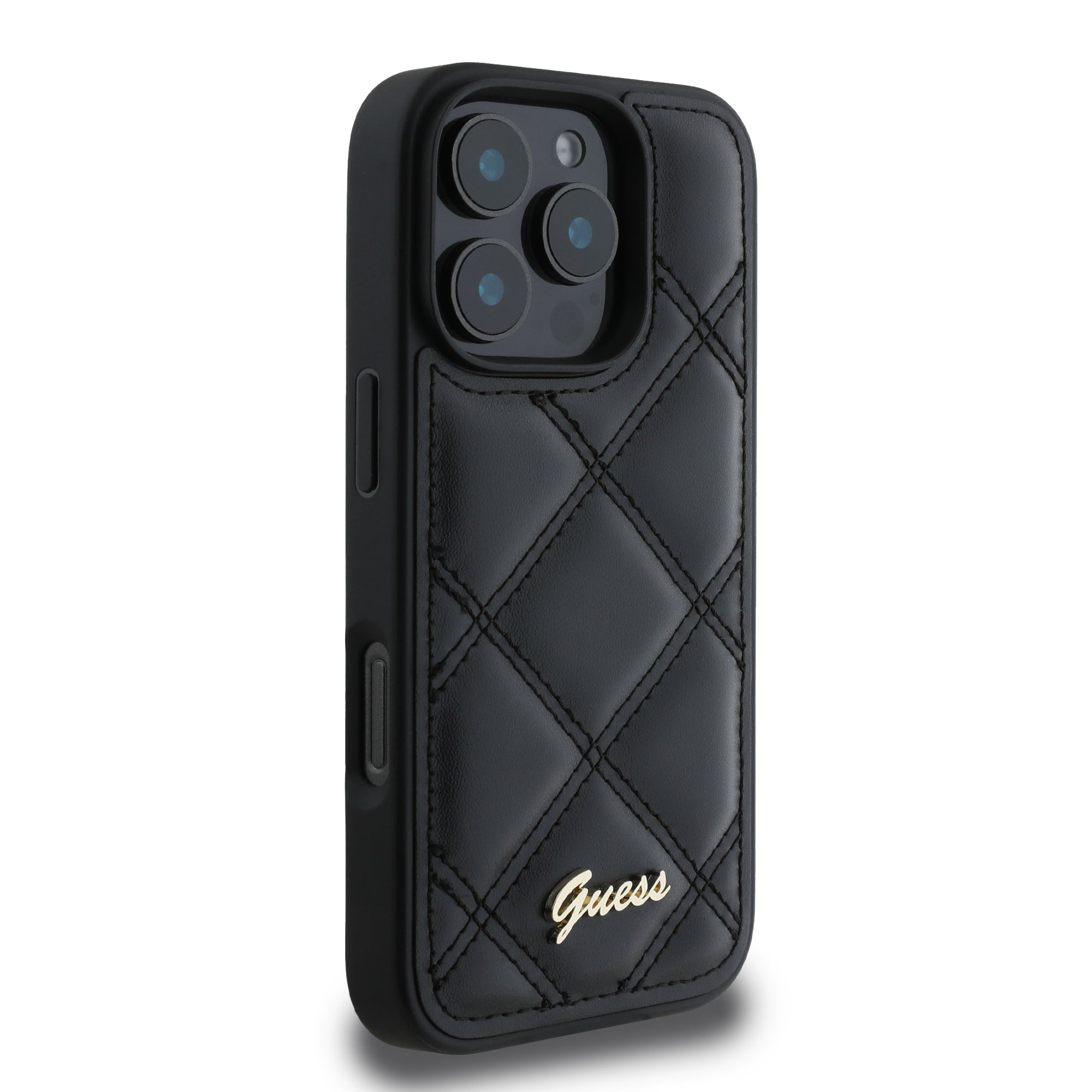 Guess “Quilted Metal Logo Collection” Case Θήκη προστασίας από δερματίνη – iPhone 16 Pro (Μαύρο – GUHCP16LPSQSQSK)