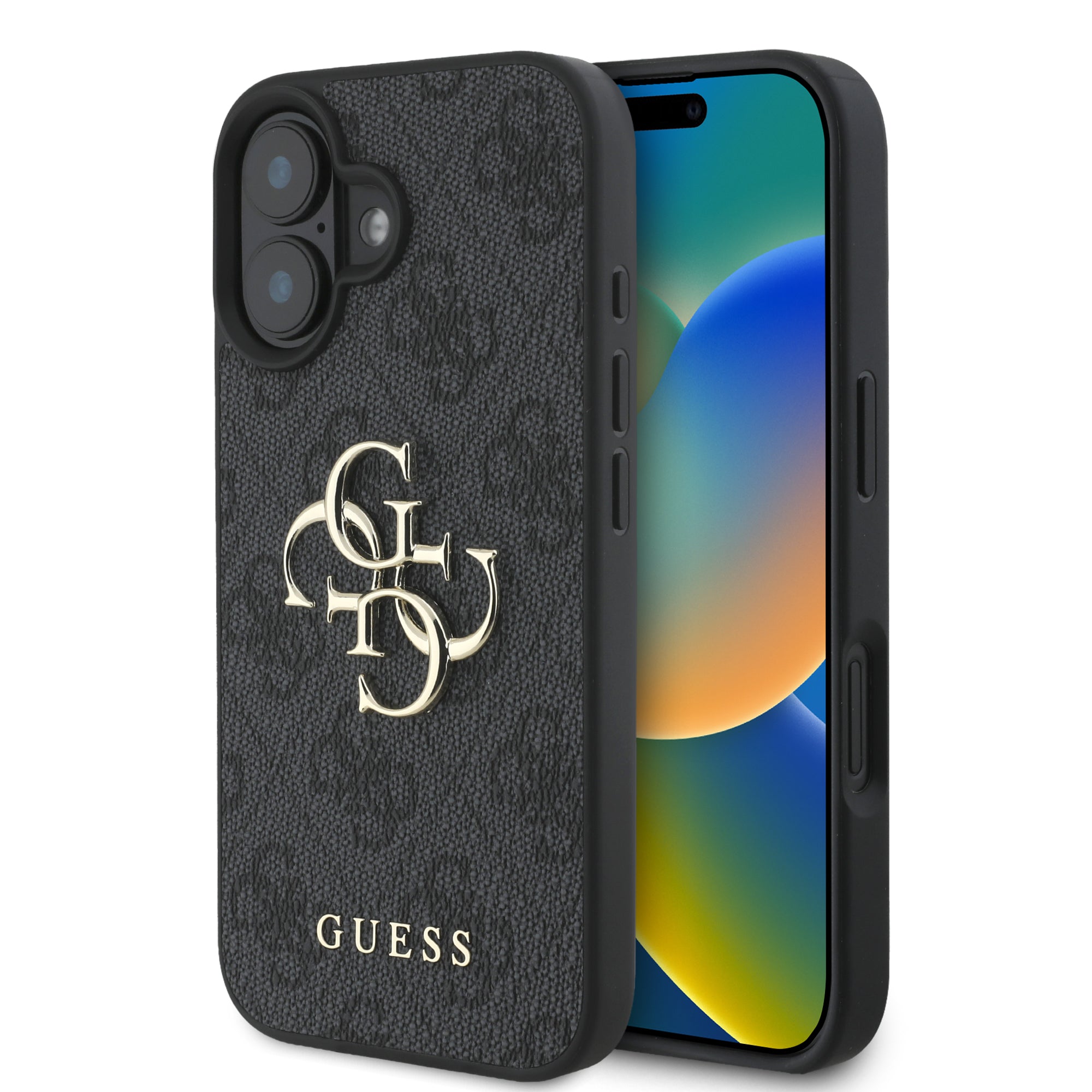 Guess “4G Logo Collection” Hard Case Pu Case Θήκη Προστασίας Από Δερματίνη – Iphone 16 (Μαύρο – Guhcp16S4Gmggr) – Θήκη για κινητό από το PhoneBazaar.gr