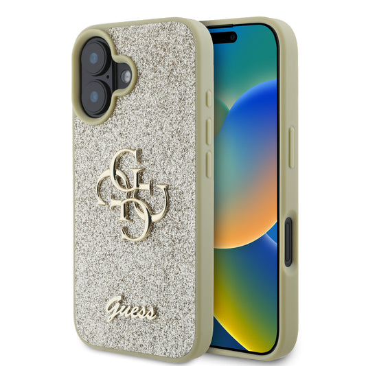 Guess Fixed Glitter Big 4G Logo Case Θήκη Προστασίας Από Σιλικόνη – Iphone 16 (Χρυσό – Guhcp16Shg4Sgd) – Θήκη για κινητό από το PhoneBazaar.gr