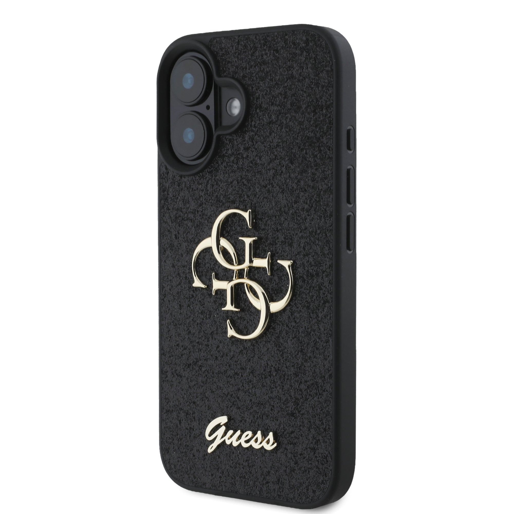 Guess Fixed Glitter Big 4G Logo Case Θήκη προστασίας από σιλικόνη – iPhone 16 (Μαύρο – GUHCP16SHG4SGK)