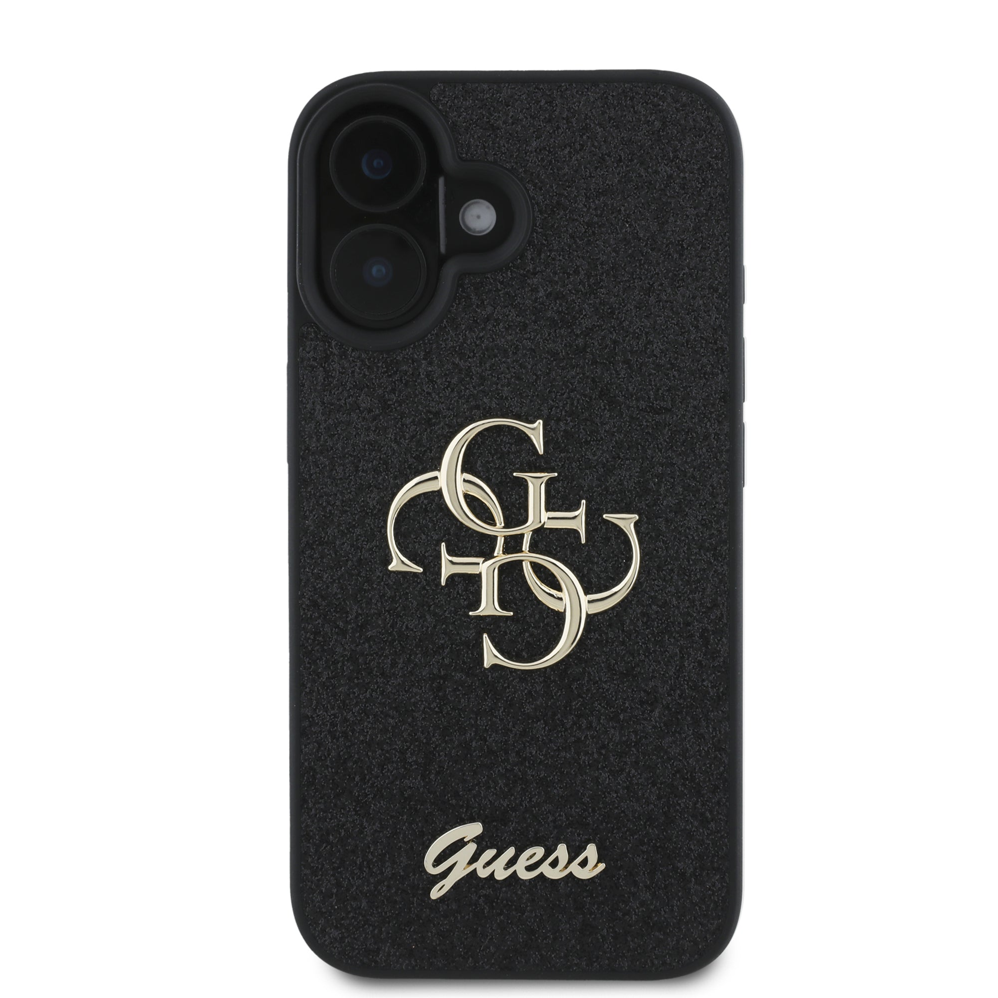 Guess Fixed Glitter Big 4G Logo Case Θήκη προστασίας από σιλικόνη – iPhone 16 (Μαύρο – GUHCP16SHG4SGK)