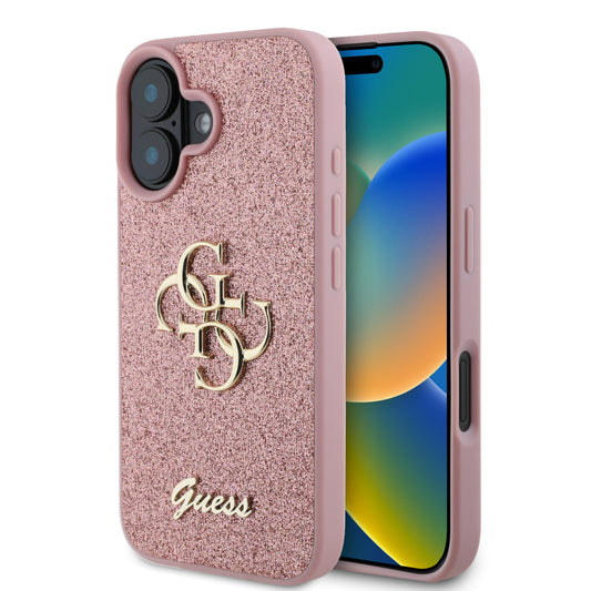 Guess Fixed Glitter Big 4G Logo Case Θήκη Προστασίας Από Σιλικόνη– Iphone 16 (Ροζ – Guhcp16Shg4Sgp) – Θήκη για κινητό από το PhoneBazaar.gr