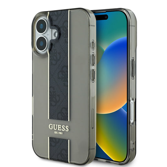 Guess Translucent Iml 4G Middlestripe Case Θήκη Προστασίας Από Σιλικόνη – Iphone 16 (Μαύρο – Guhcp16Shs4Ppk) – Θήκη για κινητό από το PhoneBazaar.gr