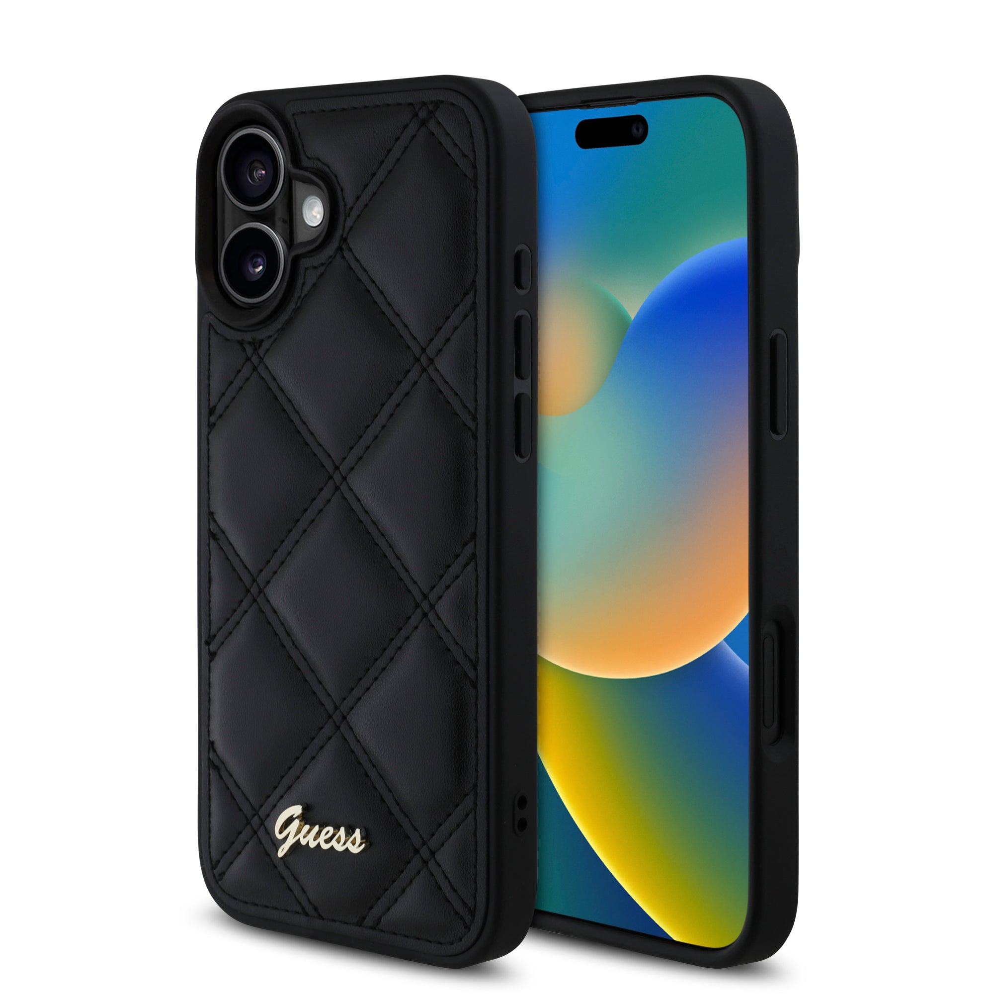 Guess “Quilted Metal Logo Collection” Pu Case Θήκη Προστασίας Από Δερματίνη – Iphone 16 (Μαύρο – Guhcp16Spsqsqsk) – Θήκη για κινητό από το PhoneBazaar.gr