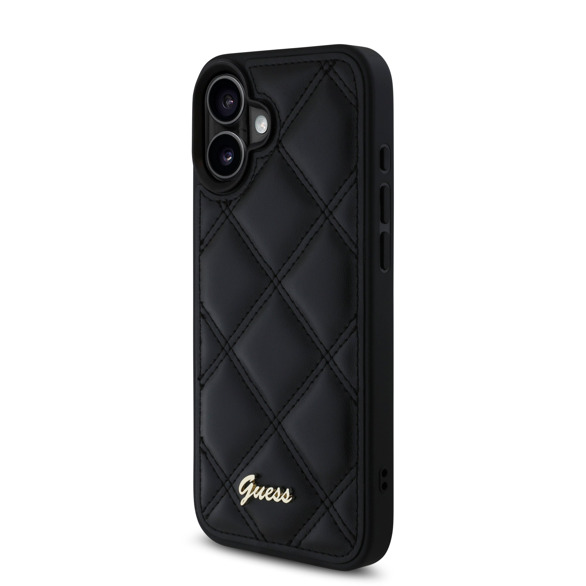 Guess “Quilted Metal Logo Collection” PU Case Θήκη προστασίας από δερματίνη – iPhone 16 (Μαύρο – GUHCP16SPSQSQSK)
