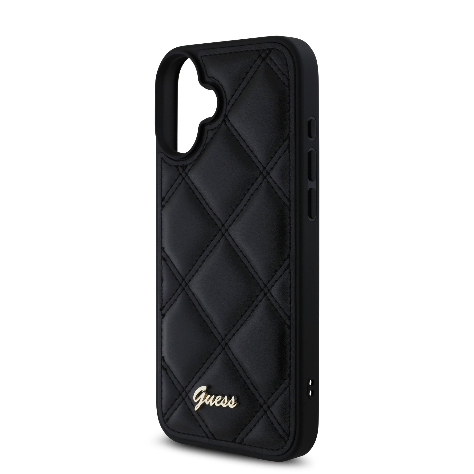 Guess “Quilted Metal Logo Collection” PU Case Θήκη προστασίας από δερματίνη – iPhone 16 (Μαύρο – GUHCP16SPSQSQSK)