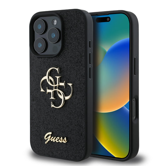 Guess Fixed Glitter Big 4G Logo Case Θήκη Προστασίας Από Σιλικόνη – Iphone 16 Pro Max (Μαύρο – Guhcp16Xhg4Sgk) – Θήκη για κινητό από το PhoneBazaar.gr