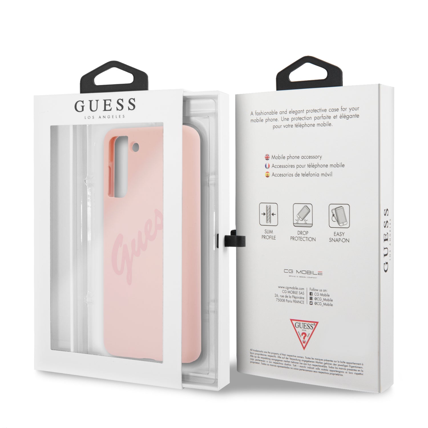 Guess "Vintage Script Logo Collection" Σκληρή Θήκη προστασίας από σιλικόνη – Samsung Galaxy S21 Plus (Ροζ)