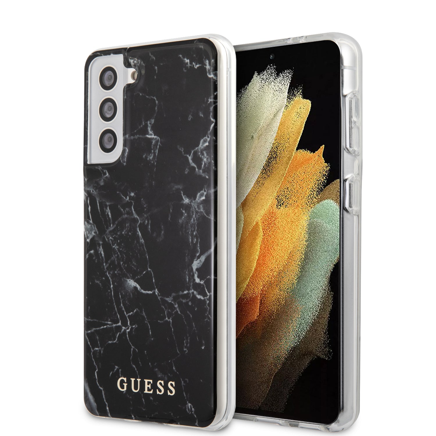 Guess "Marble Series Hard Case" Σκληρή Θήκη Προστασίας Από Σιλικόνη Με Όψη Μαρμάρου – Samsung Galaxy S21 Plus (Μαύρο) – Θήκη για κινητό από το PhoneBazaar.gr