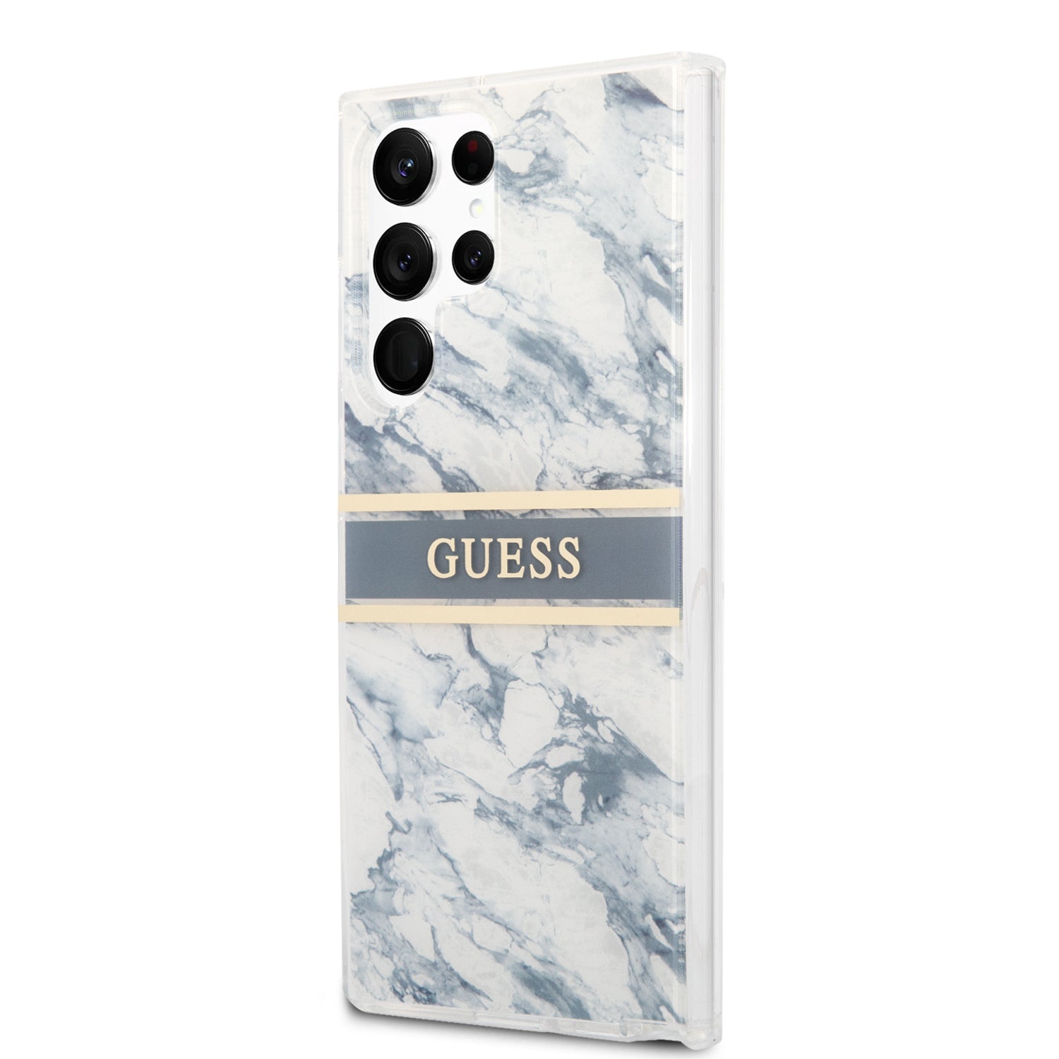 Guess "Marble Collection" Printed Stripe Θήκη προστασίας με όψη μαρμάρου – Samsung Galaxy S22 Ultra (Μπλε/Λευκό)