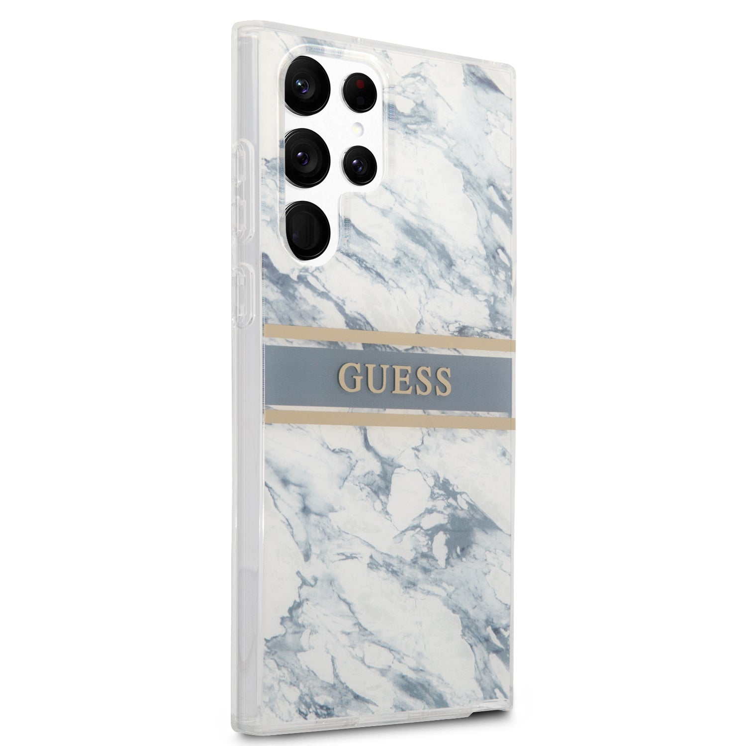 Guess "Marble Collection" Printed Stripe Θήκη προστασίας με όψη μαρμάρου – Samsung Galaxy S22 Ultra (Μπλε/Λευκό)