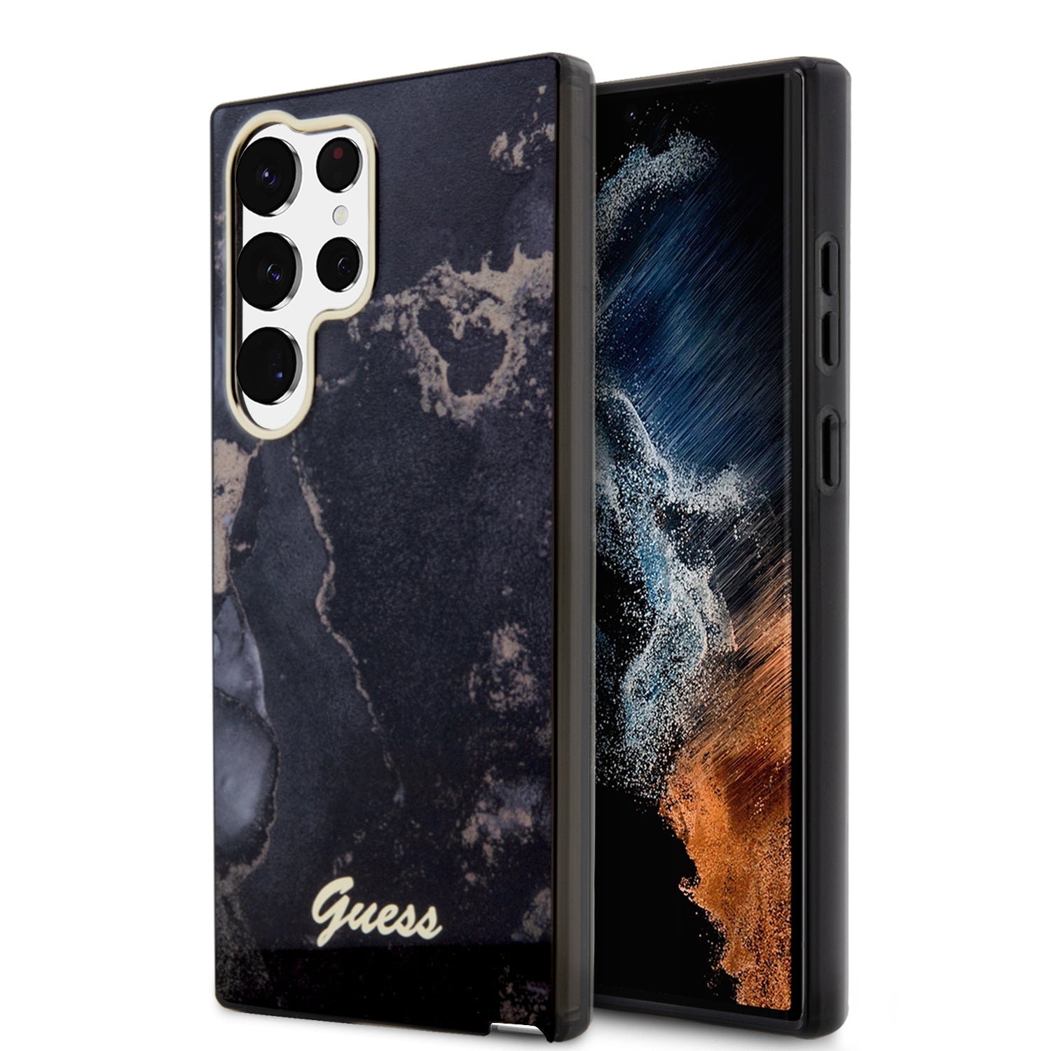 Guess “4G Logo Collection” Hardcase Golden Marble Collection – Samsung Galaxy S23 Ultra S918 (Μαυρο) – Θήκη για κινητό από το PhoneBazaar.gr