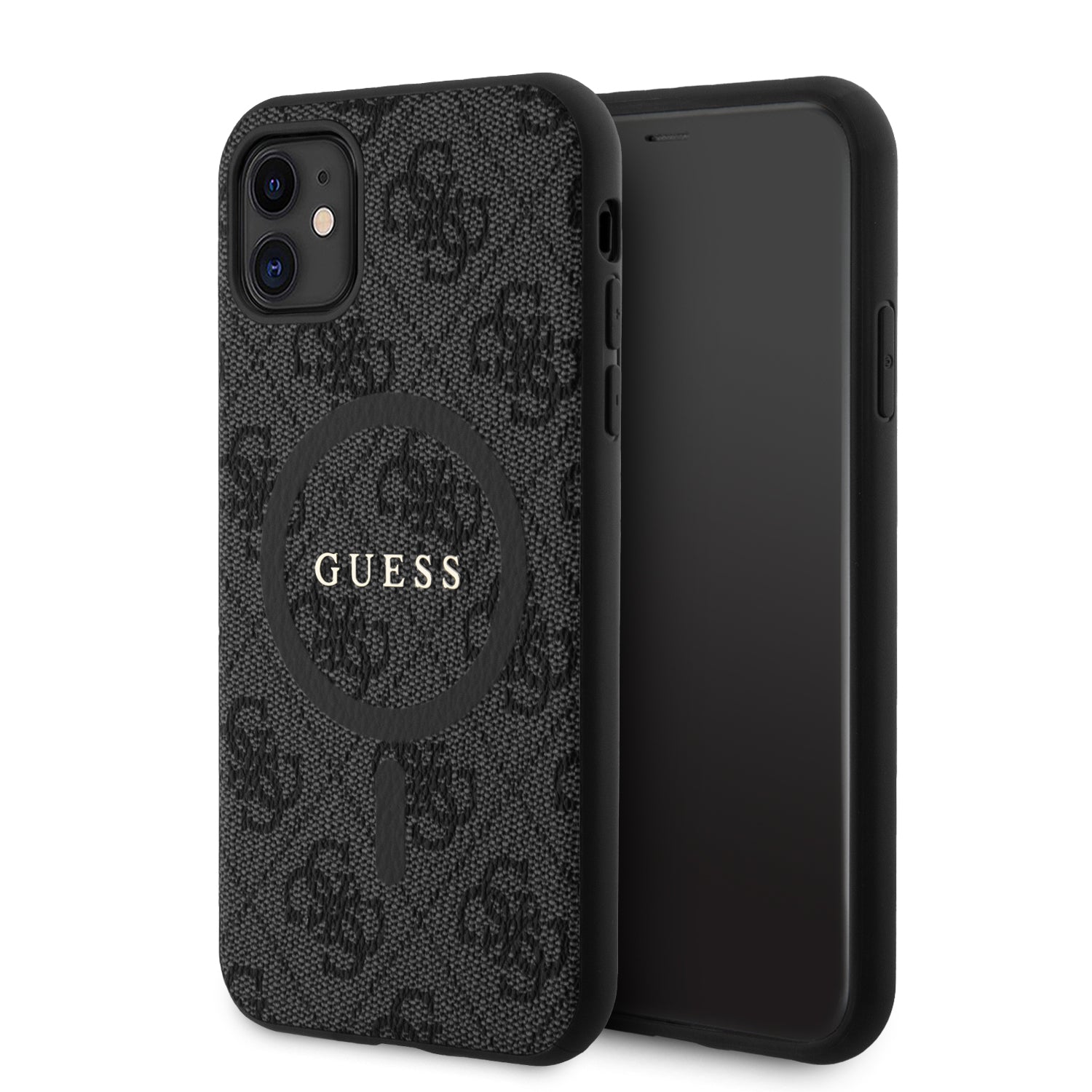 Guess “4G Logo Collection” Magsafe Ring Stand Hard Case Θήκη Προστασίας Από Δερματίνη – Iphone 11 (Μαύρο – Guhmn61G4Gfrk) – Θήκη για κινητό από το PhoneBazaar.gr