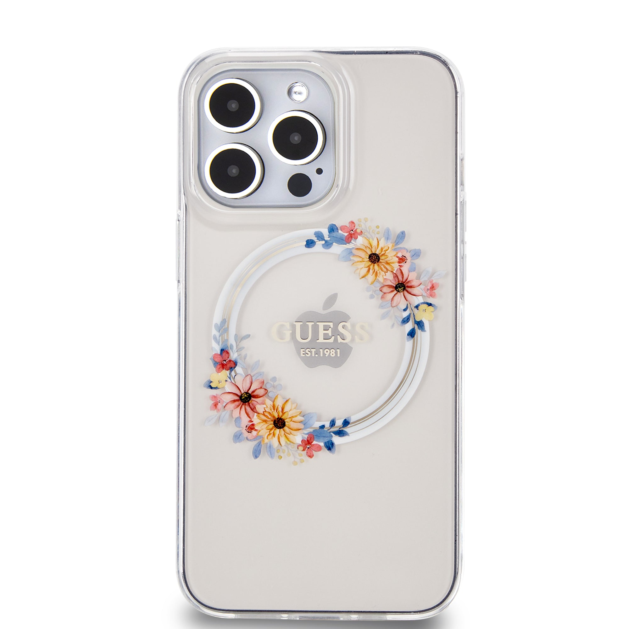 Guess “Flowers Wreath Collection” MagSafe Hard Case Θήκη προστασίας από σκληρό πλαστικό – iPhone 13 Pro (Διάφανο – GUHMP13LHFWFCT)