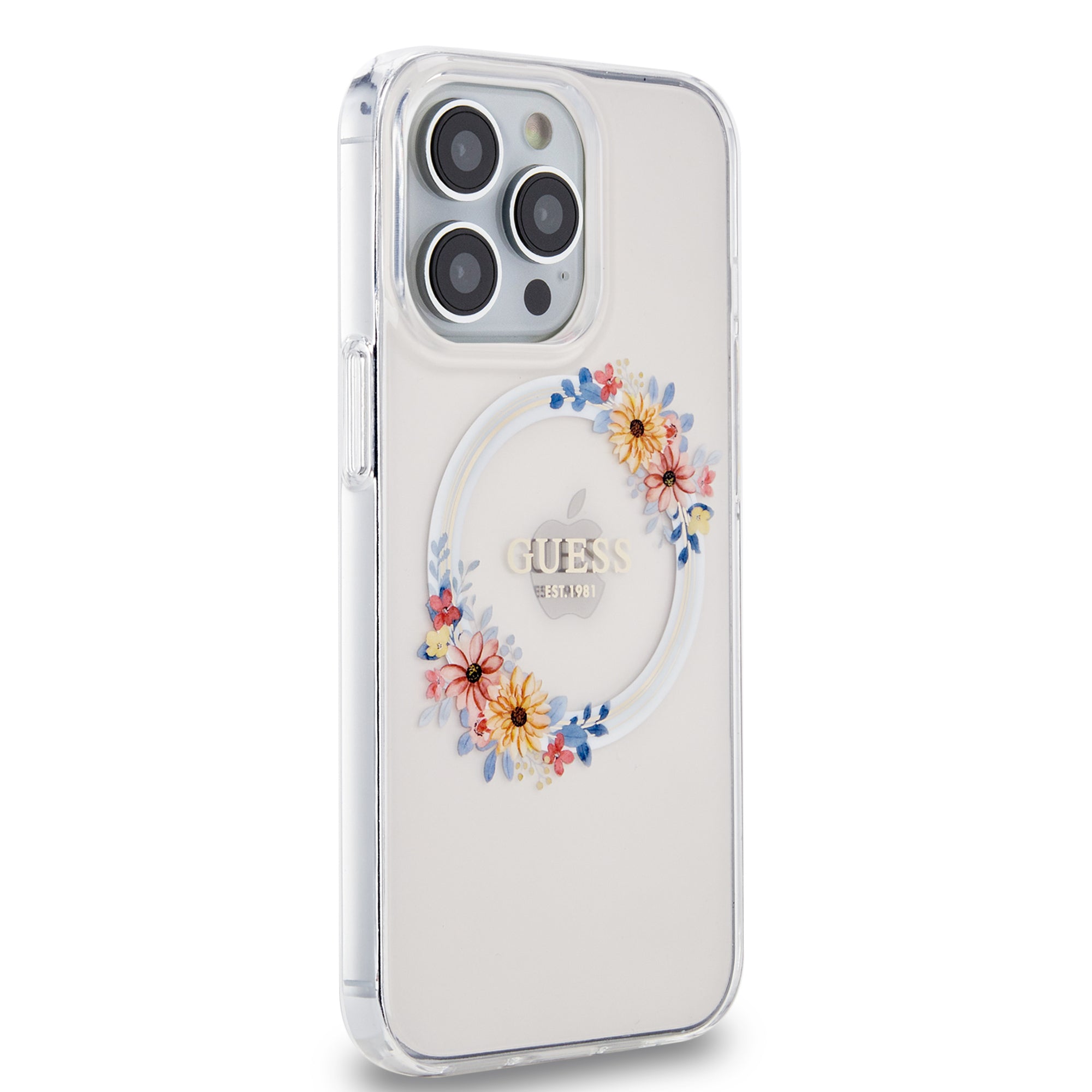 Guess “Flowers Wreath Collection” MagSafe Hard Case Θήκη προστασίας από σκληρό πλαστικό – iPhone 13 Pro (Διάφανο – GUHMP13LHFWFCT)