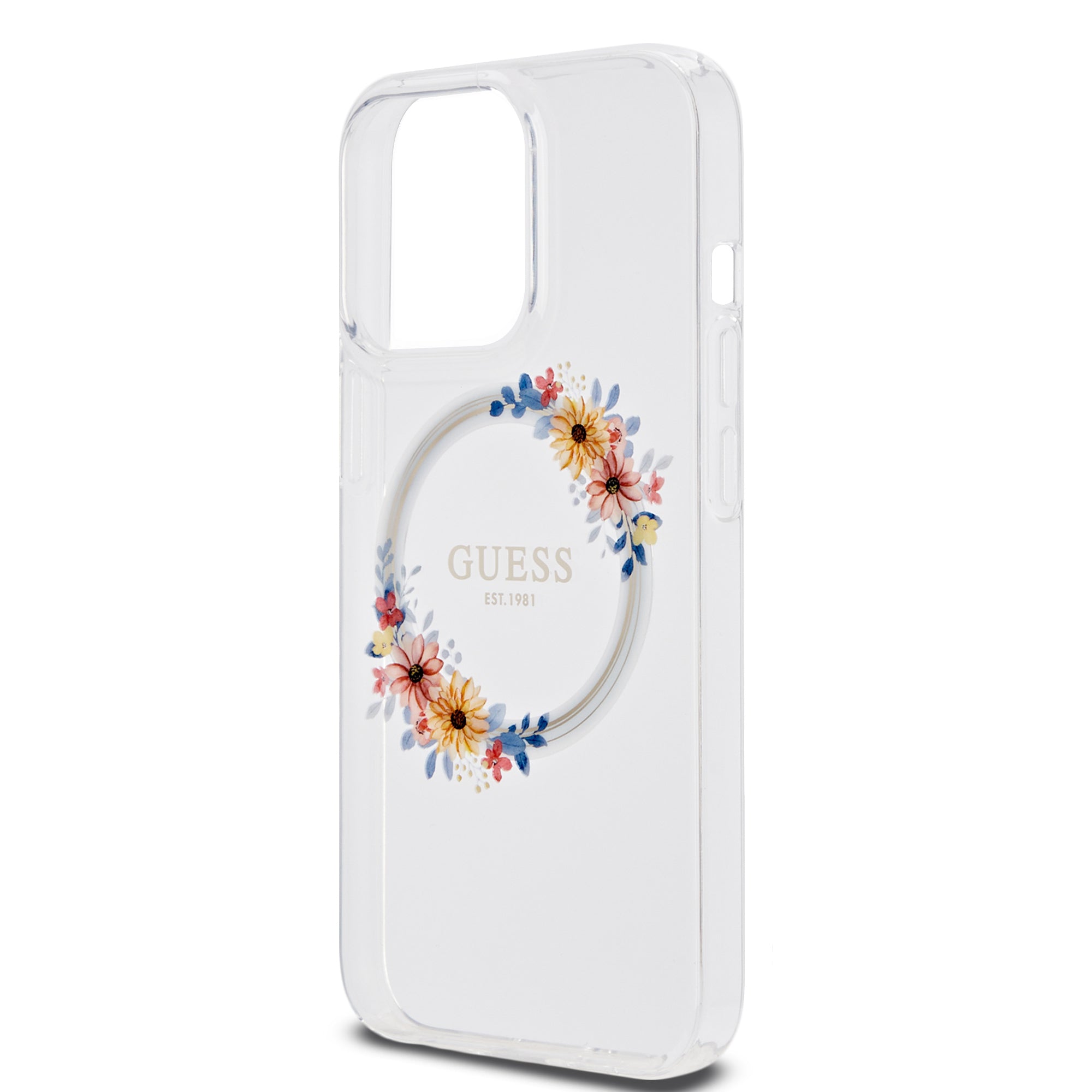 Guess “Flowers Wreath Collection” MagSafe Hard Case Θήκη προστασίας από σκληρό πλαστικό – iPhone 13 Pro (Διάφανο – GUHMP13LHFWFCT)