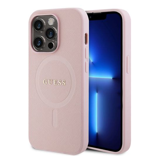 Guess Saffiano Hard Case Θήκη Προστασίας Από Δερματίνη – Iphone 13 Pro (Ροζ – Guhmp13Lpsahmcp) – Θήκη για κινητό από το PhoneBazaar.gr