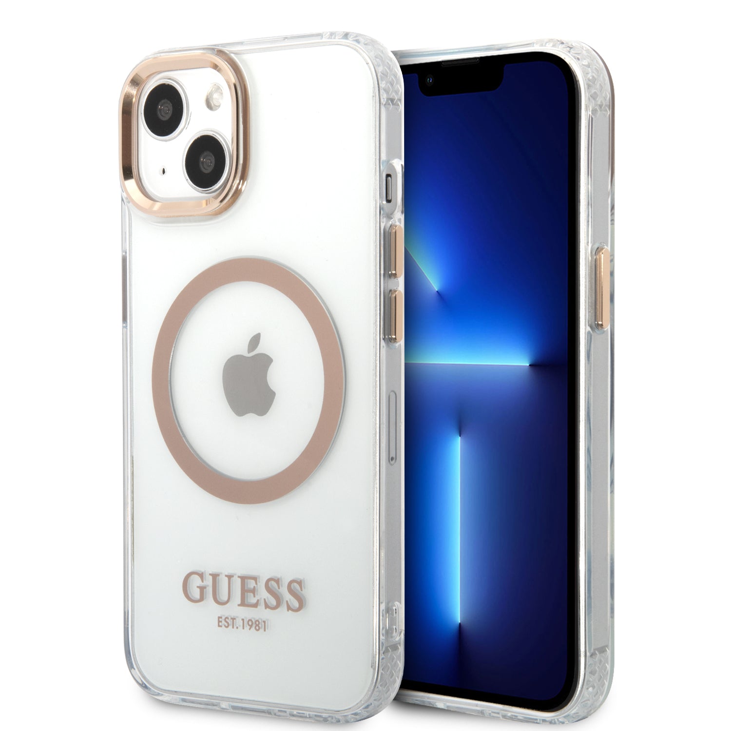 Guess “Metal Outline Collection” Magsafe Hard Case Θήκη Προστασίας Από Σκληρό Πλαστικό – Iphone 13 (Χρυσό – Guhmp13Mhtrmd) – Θήκη για κινητό από το PhoneBazaar.gr