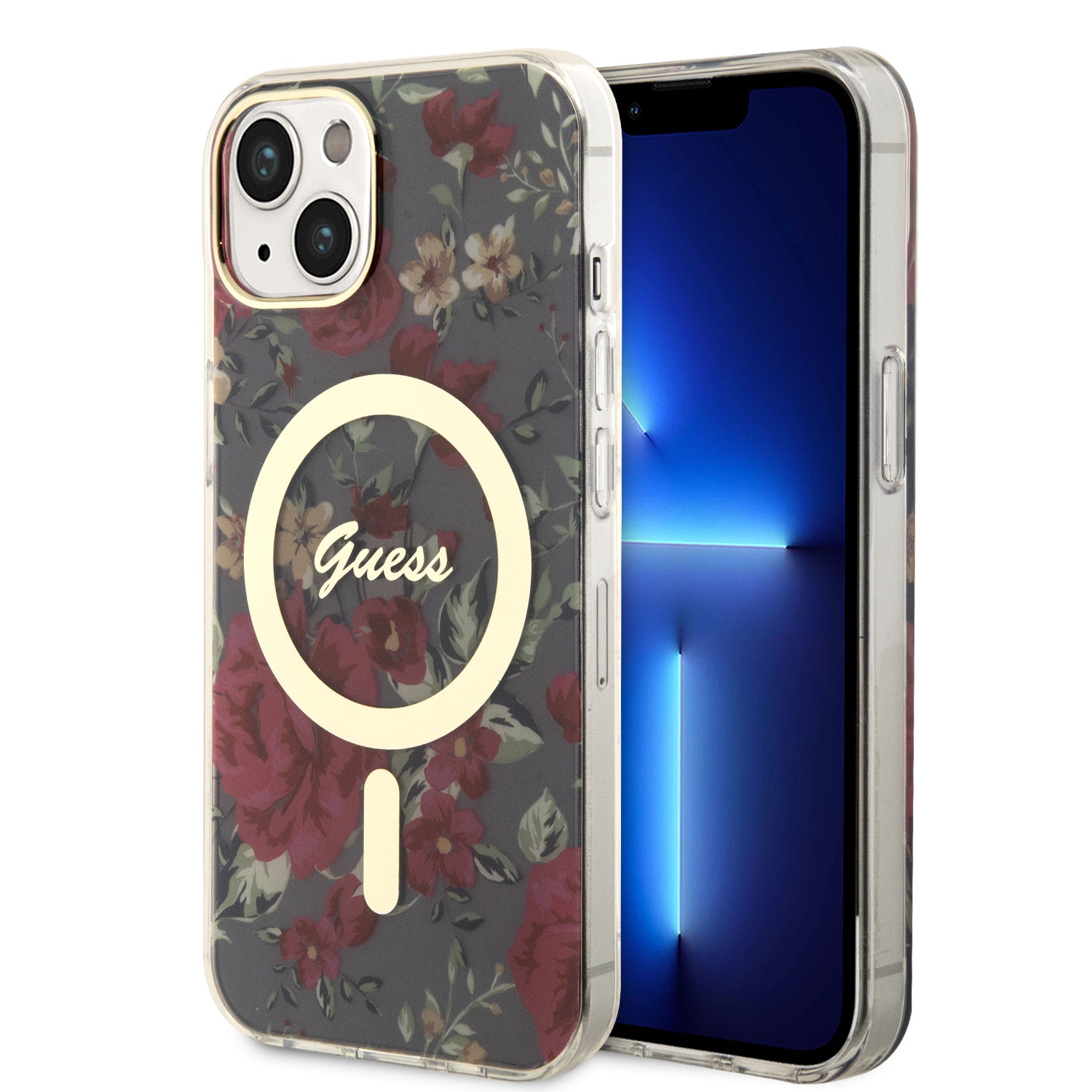 Guess “Flower Collection” Magsafe Hard Case Θήκη Προστασίας Από Σκληρό Πλαστικό – Iphone 14 (Χακί – Guhmp14Shcfwsa) – Θήκη για κινητό από το PhoneBazaar.gr