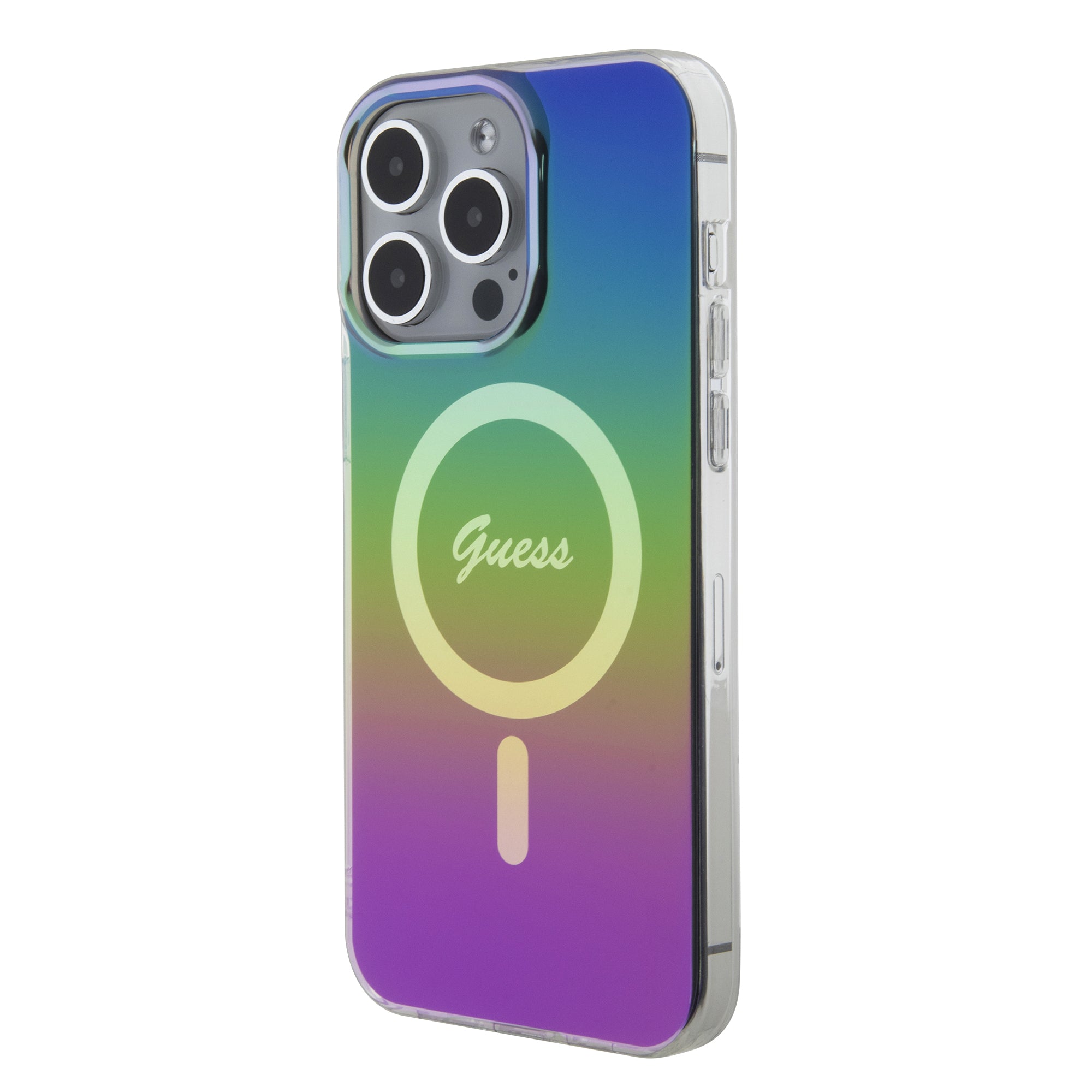 Guess Iridescent Magsafe Case Πολύχρωμη θήκη προστασίας από σκληρό πλαστικό – iPhone 15 Pro (Rainbow Black – GUHMP15LHITSK)