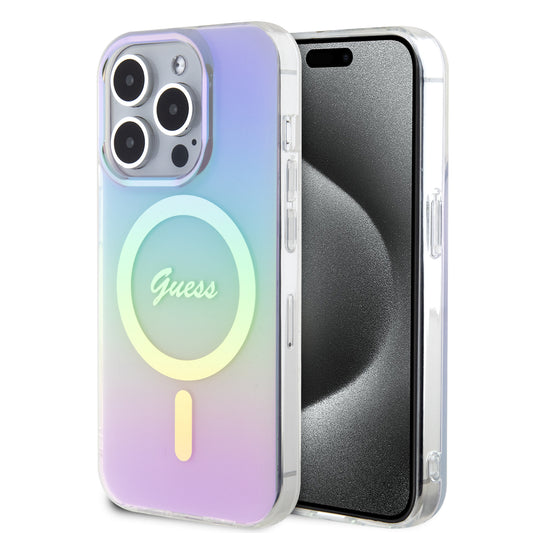 Guess Iridescent Magsafe Case Πολύχρωμη Θήκη Προστασίας Από Σκληρό Πλαστικό – Iphone 15 Pro (Rainbow Purple – Guhmp15Lhitsu) – Θήκη για κινητό από το PhoneBazaar.gr