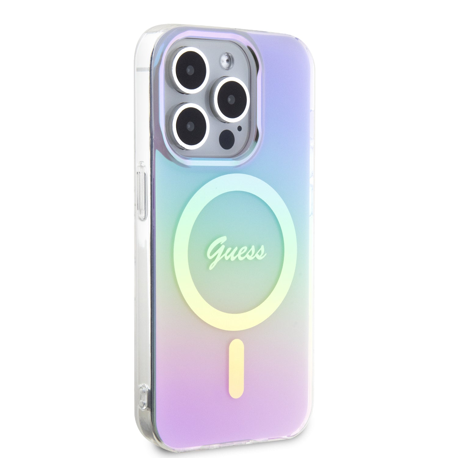 Guess Iridescent Magsafe Case Πολύχρωμη θήκη προστασίας από σκληρό πλαστικό – iPhone 15 Pro (Rainbow Purple – GUHMP15LHITSU)