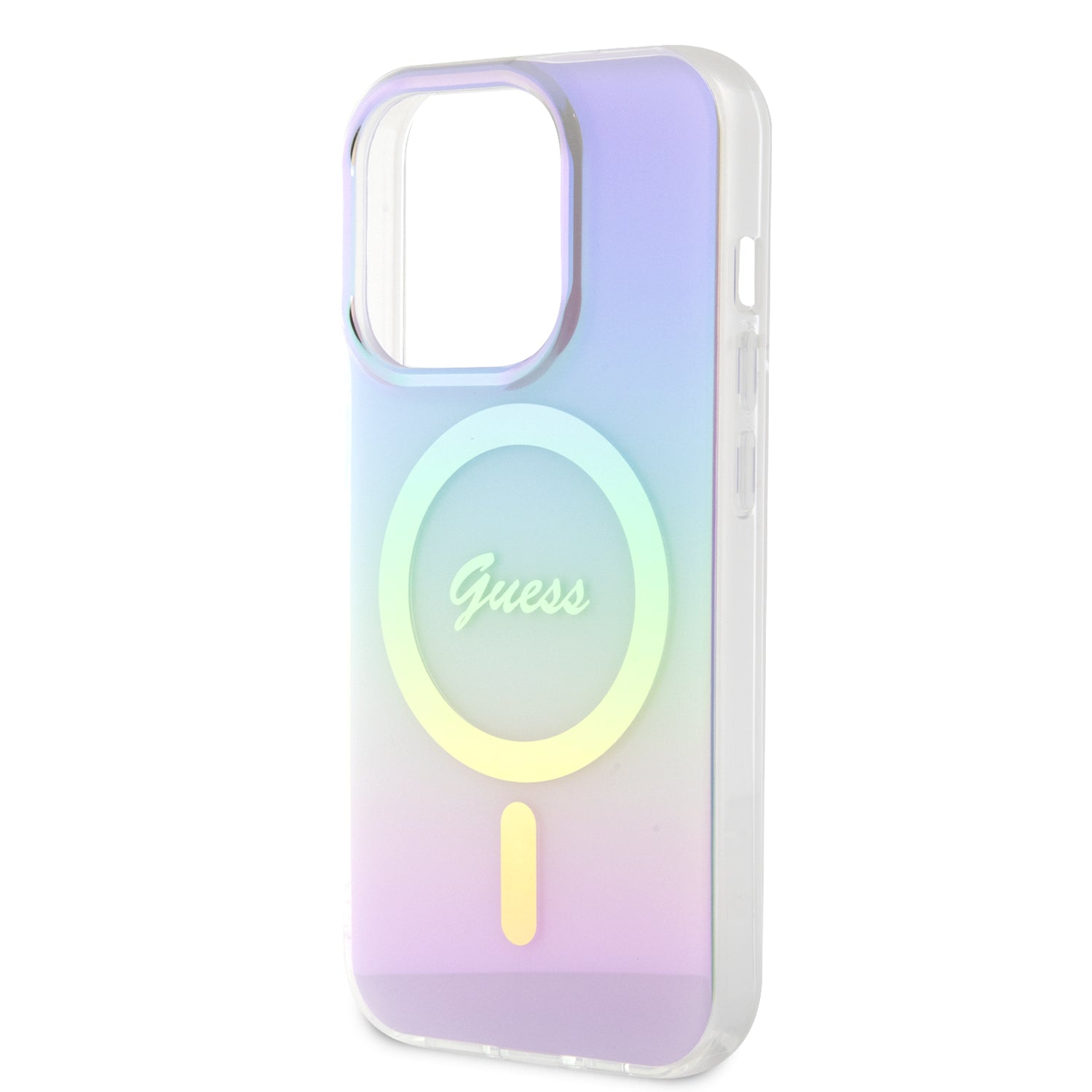 Guess Iridescent Magsafe Case Πολύχρωμη θήκη προστασίας από σκληρό πλαστικό – iPhone 15 Pro (Rainbow Purple – GUHMP15LHITSU)