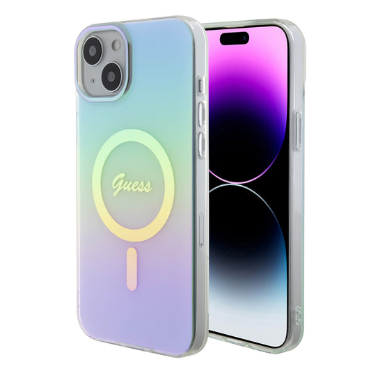 Guess Iridescent Magsafe Case Πολύχρωμη Θήκη Προστασίας Από Σκληρό Πλαστικό – Iphone 15 Plus (Rainbow Purple – Guhmp15Mhitsq) – Θήκη για κινητό από το PhoneBazaar.gr