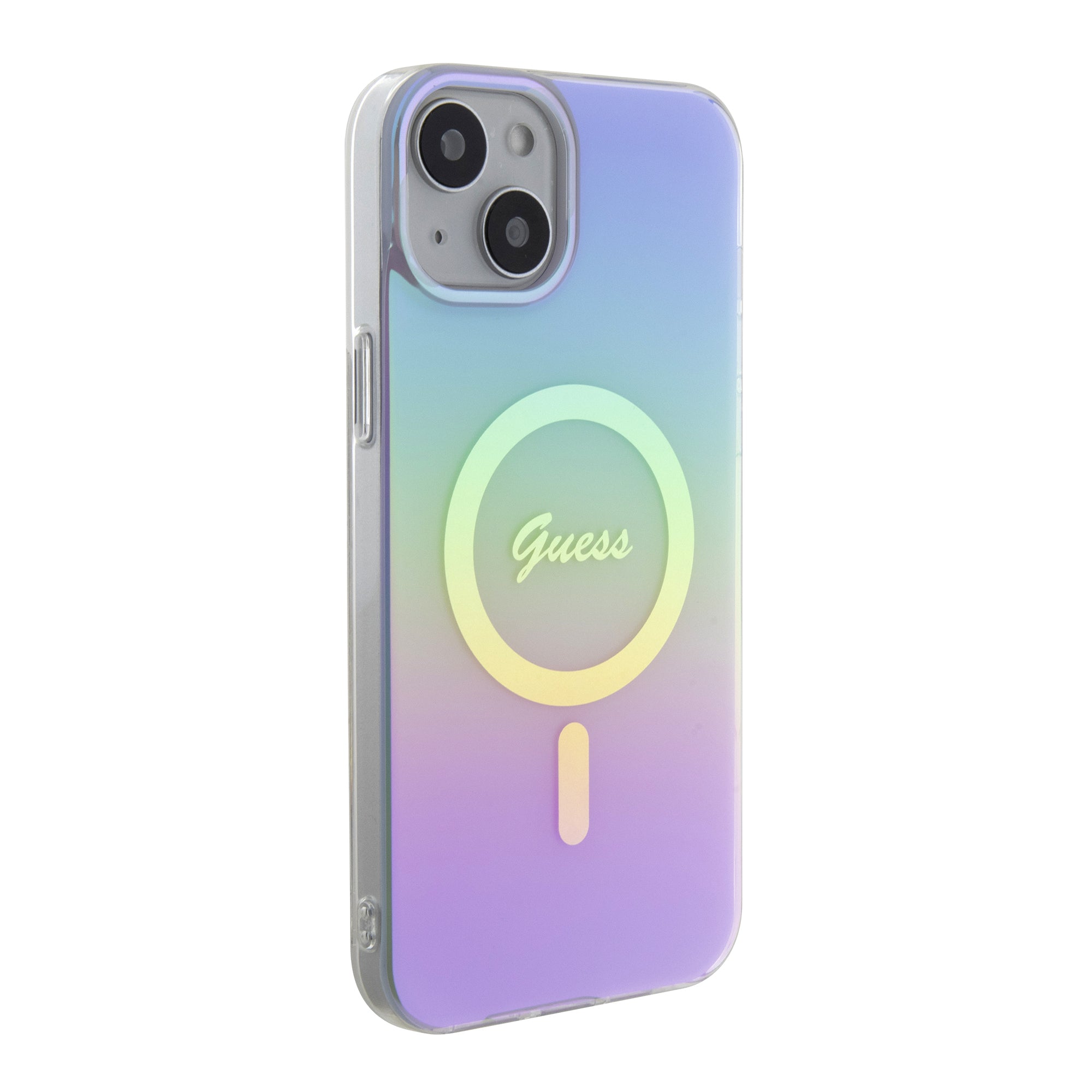 Guess Iridescent Magsafe Case Πολύχρωμη θήκη προστασίας από σκληρό πλαστικό – iPhone 15 (Rainbow Purple – GUHMP15SHITSU)