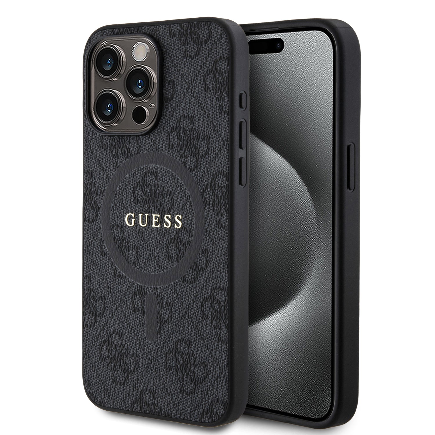 Guess “4G Logo Collection” Magsafe Ring Stand Hard Case Θήκη Προστασίας Από Δερματίνη – Iphone 15 Pro Max (Μαύρο – Guhmp15Xg4Gfrk) – Θήκη για κινητό από το PhoneBazaar.gr