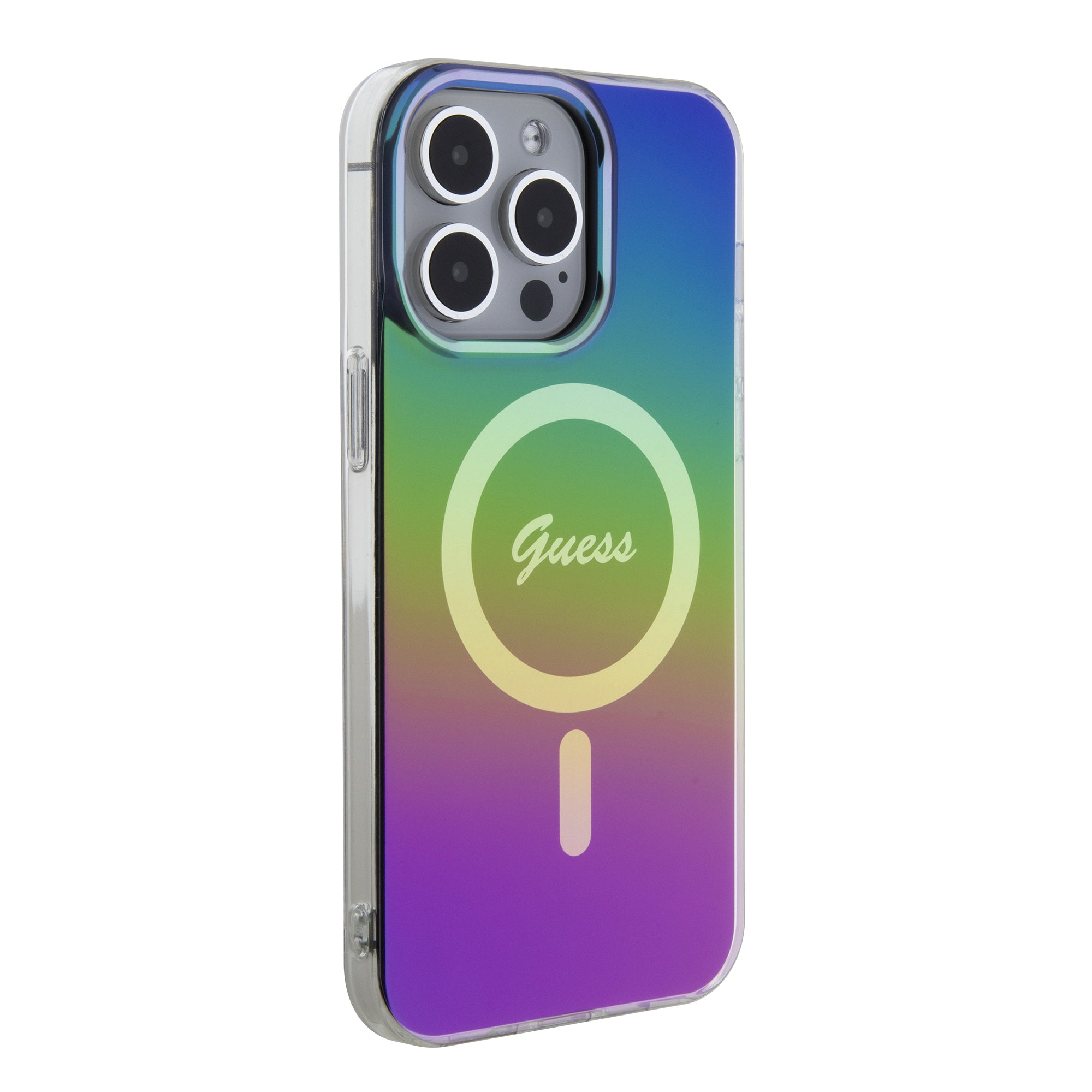 Guess Iridescent Magsafe Case Πολύχρωμη θήκη προστασίας από σκληρό πλαστικό – iPhone 15 Pro Max (Rainbow Black – GUHMP15XHITSK)