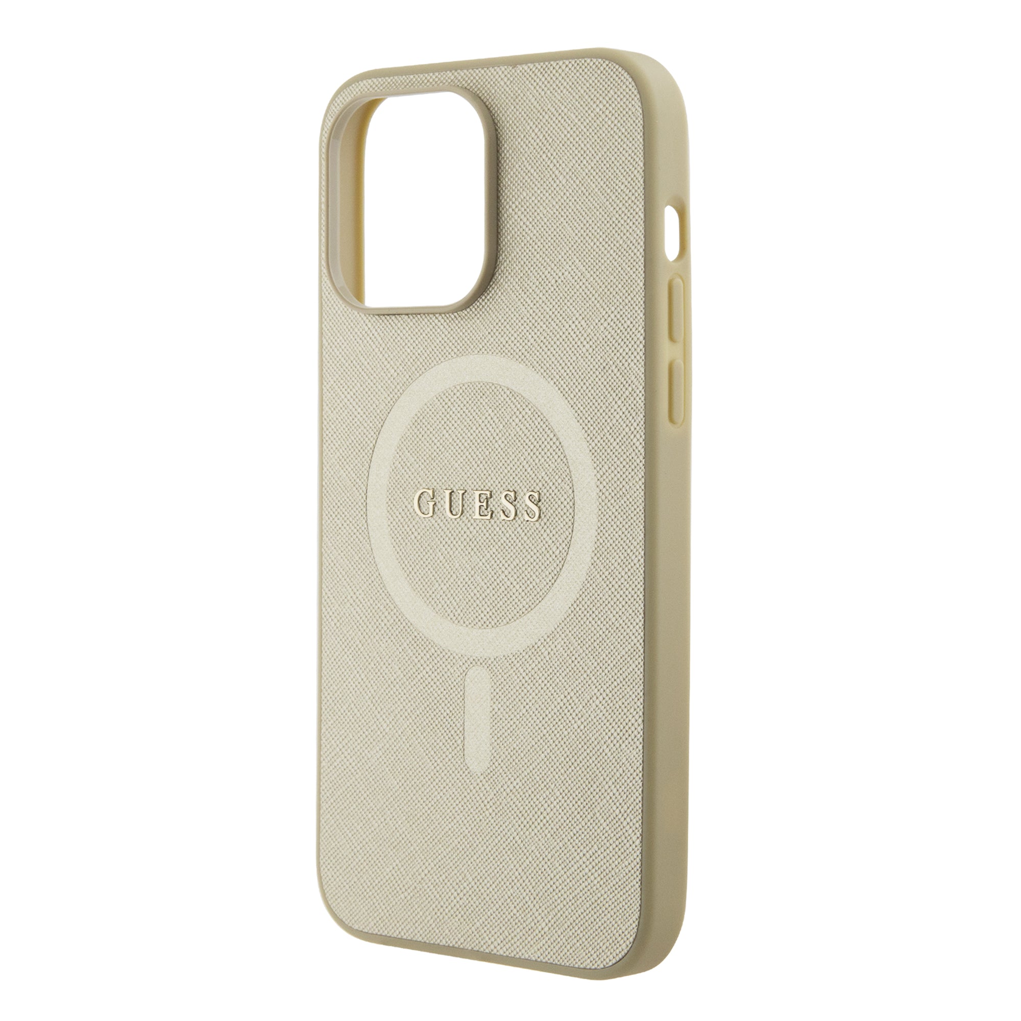 Guess Saffiano Hard Case Θήκη προστασίας από δερματίνη – iPhone 15 Pro Max (Μπεζ – GUHMP15XPSAHMCB)