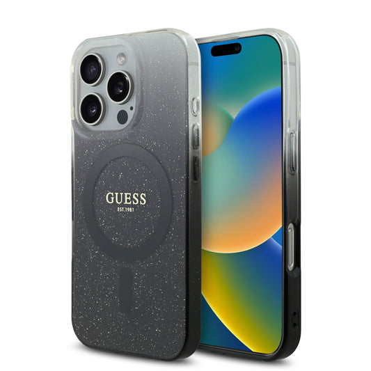 Guess Magsafe “Glitter Gradient” Hard Case Θήκη Προστασίας Από Σκληρό Πλαστικό – Iphone 16 Pro (Μαύρο – Guhmp16Lhgrcelk) – Θήκη για κινητό από το PhoneBazaar.gr