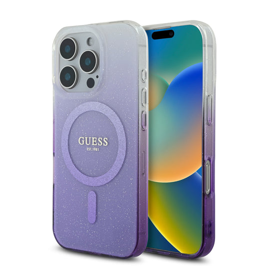Guess Magsafe “Glitter Gradient” Hard Case Θήκη Προστασίας Από Σκληρό Πλαστικό – Iphone 16 Pro (Μωβ – Guhmp16Lhgrcelu) – Θήκη για κινητό από το PhoneBazaar.gr