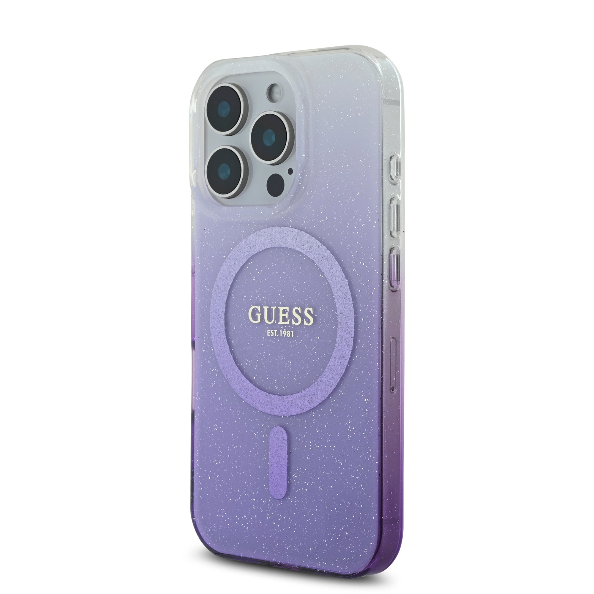 Guess Magsafe “Glitter Gradient” Hard Case Θήκη προστασίας από σκληρό πλαστικό – iPhone 16 Pro (Μωβ – GUHMP16LHGRCELU)