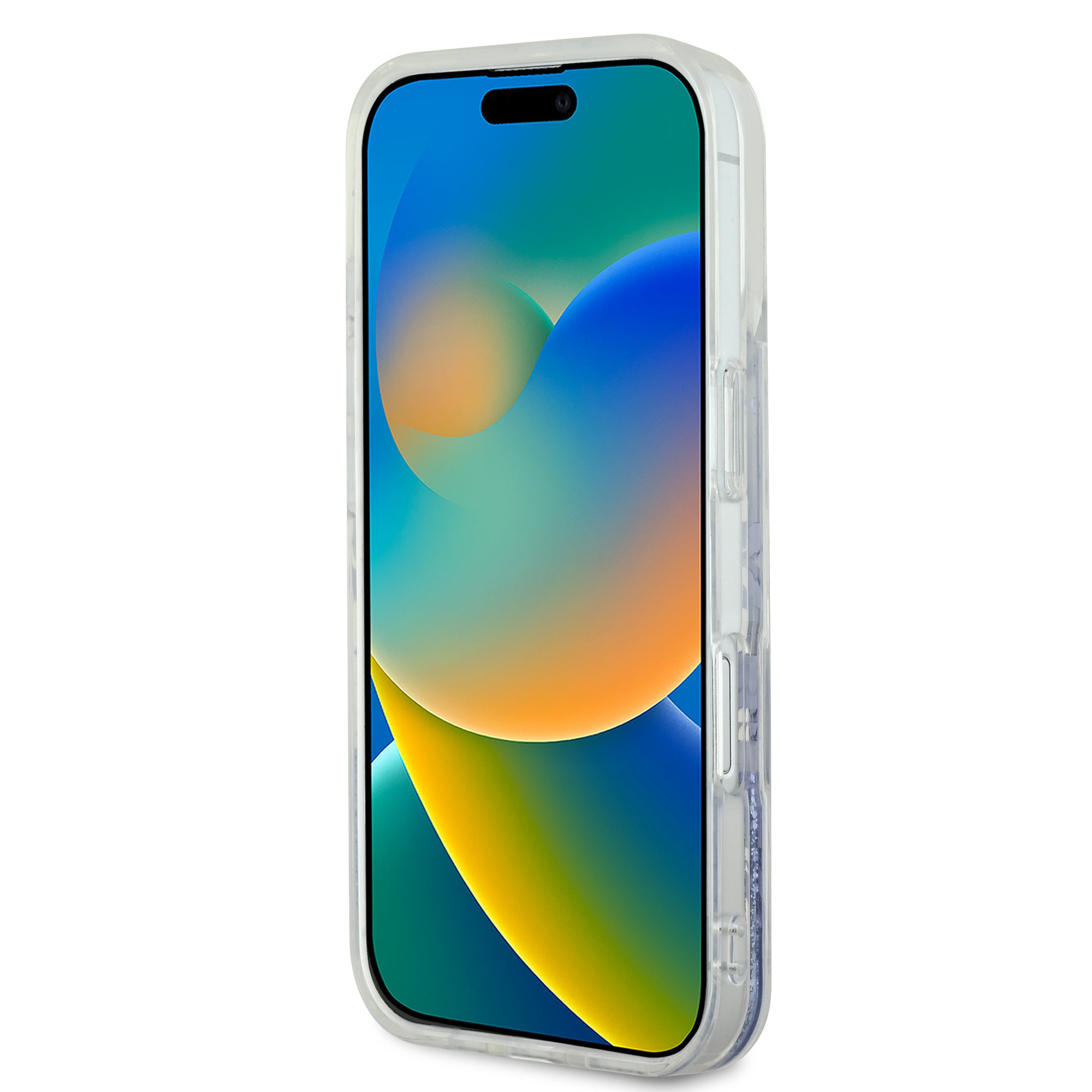 Guess Magsafe “Liquid Glitter Flower" Hard Case Θήκη προστασίας από σκληρό πλαστικό – iPhone 16 Pro (Μωβ – GUHMP16LLFMWTU)