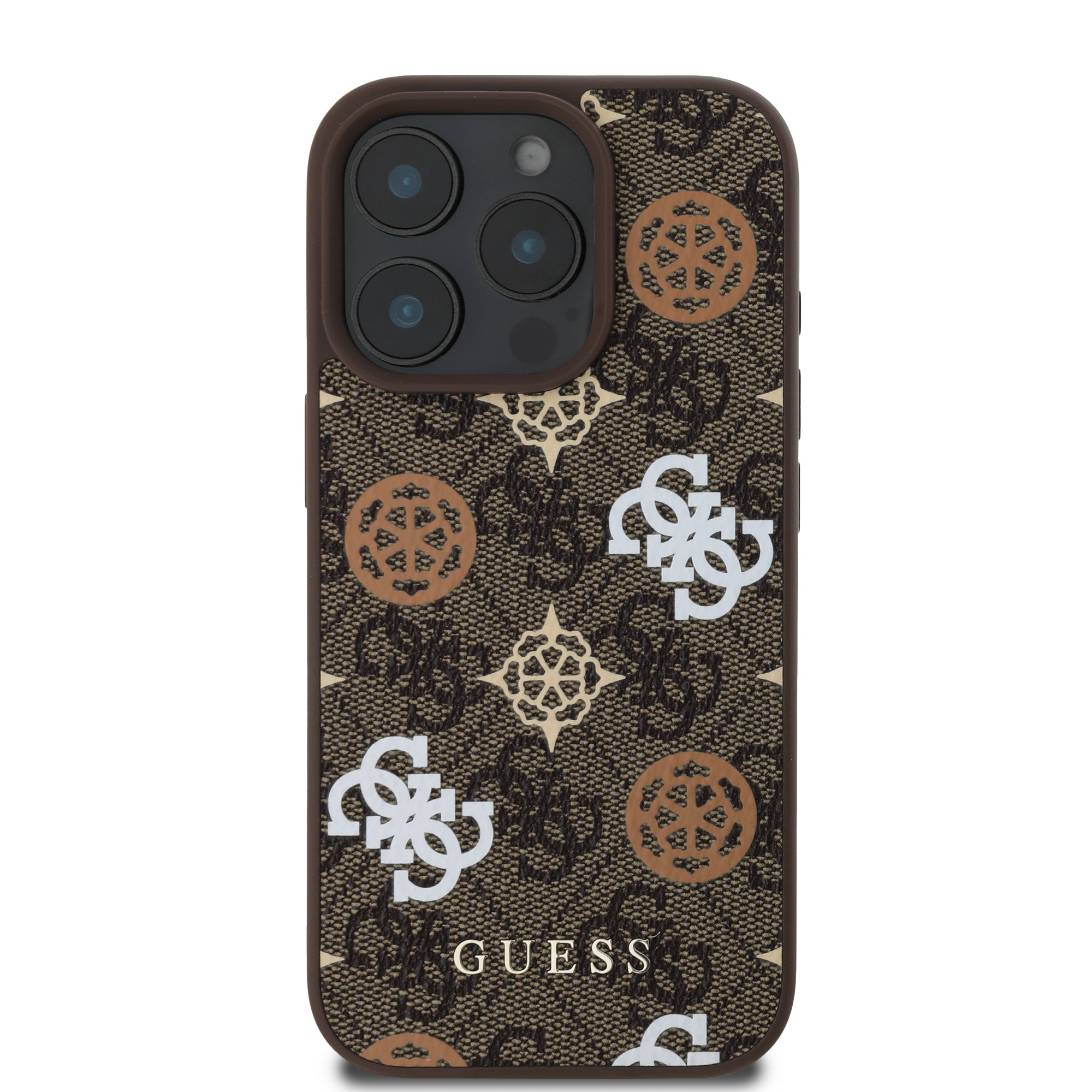 Guess Magsafe “Peony on 4G Background Collection” Hard Case Θήκη προστασίας από σκληρό πλαστικό – iPhone 16 Pro (Καφέ  – GUHMP16LP4PWPW)
