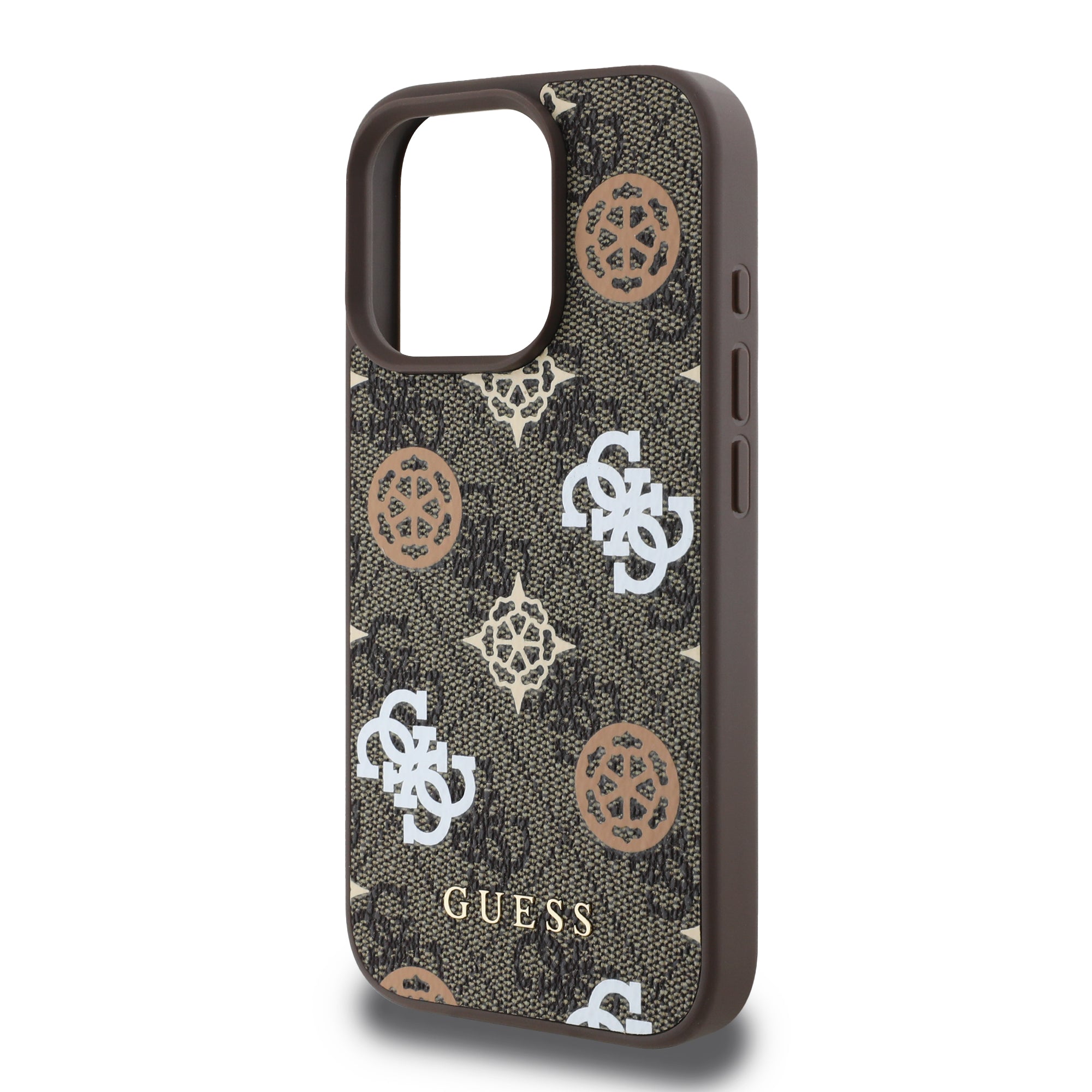 Guess Magsafe “Peony on 4G Background Collection” Hard Case Θήκη προστασίας από σκληρό πλαστικό – iPhone 16 Pro (Καφέ  – GUHMP16LP4PWPW)
