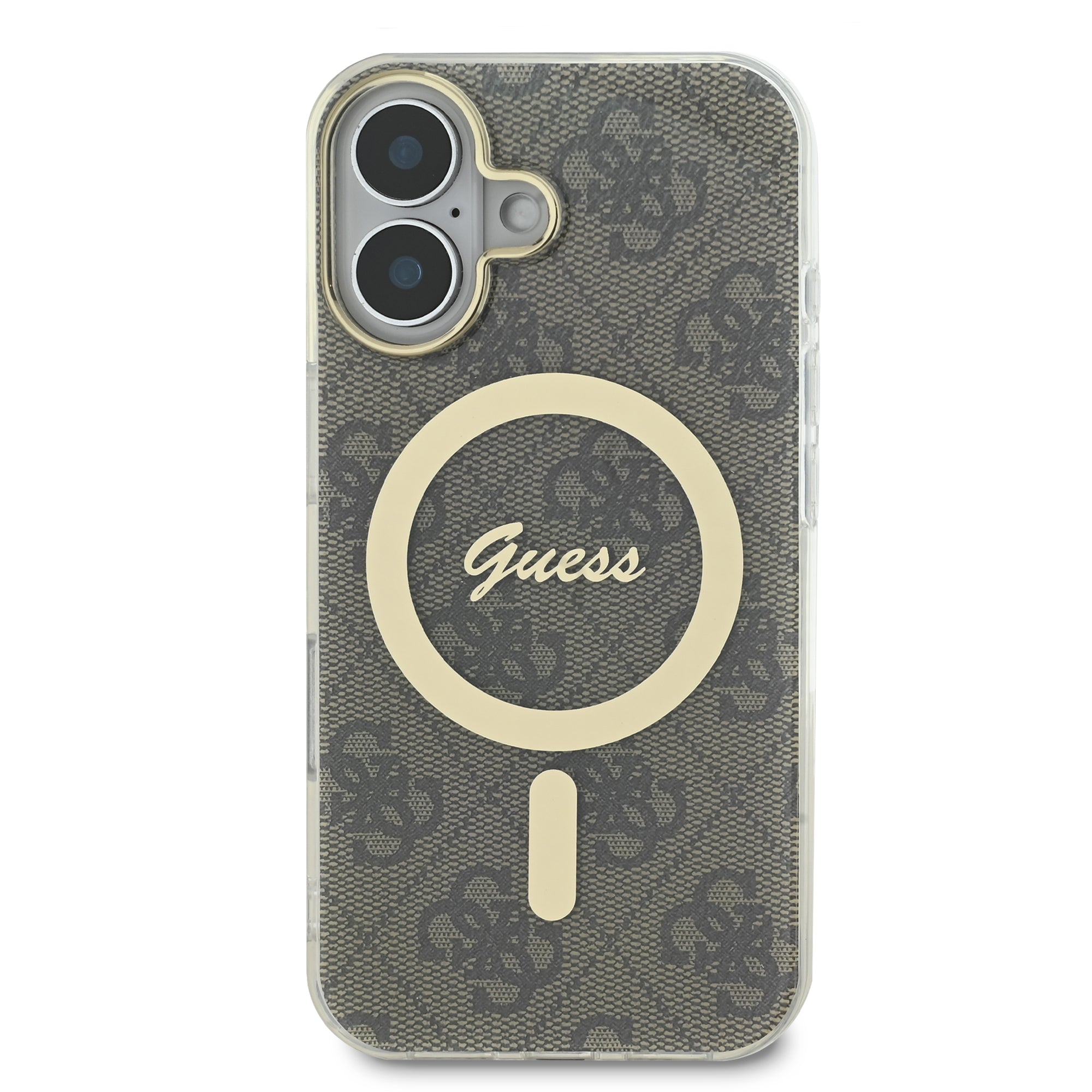 Guess Magsafe “4G Logο” Hard Case Ημιδιάφανη Θήκη προστασίας από σκληρό πλαστικό – iPhone 16 (Διάφανο/Καφέ – GUHMP16SH4STW)