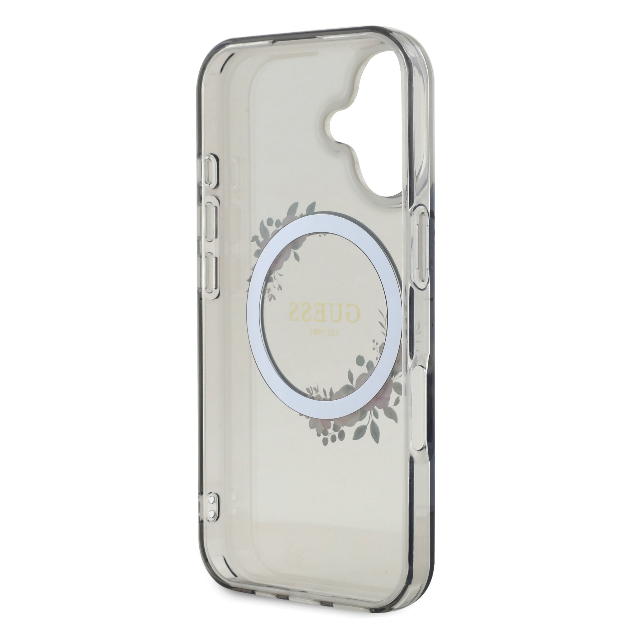 Guess Magsafe “Flower Wreath” Hard Case Θήκη προστασίας από σκληρό πλαστικό – iPhone 16 (Μαύρο – GUHMP16SHFWFCK)