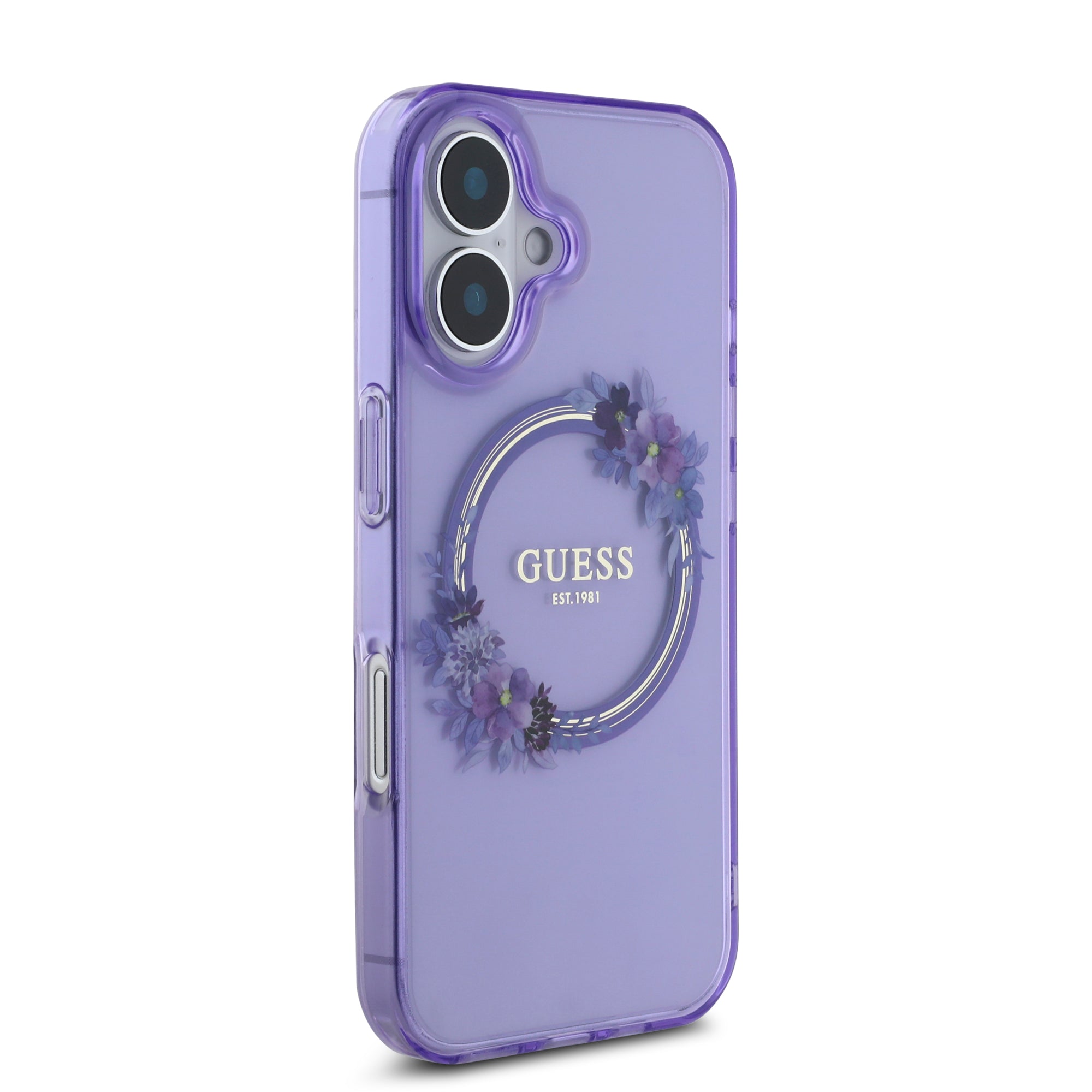 Guess Magsafe “Flower Wreath” Hard Case Θήκη προστασίας από σκληρό πλαστικό – iPhone 16 (Μωβ – GUHMP16SHFWFCU)