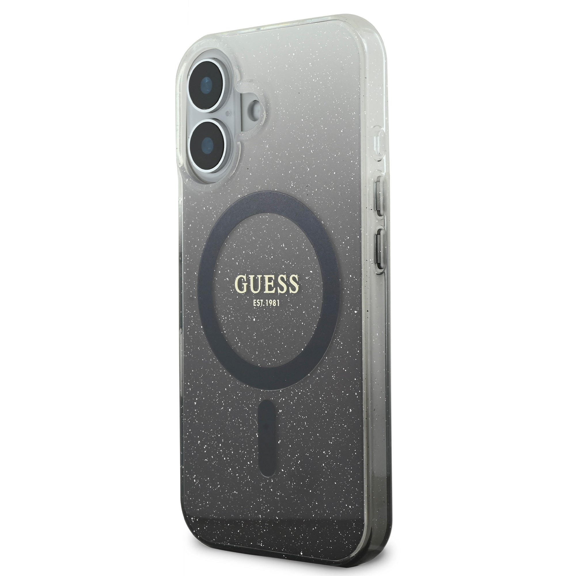 Guess Magsafe “Glitter Gradient” Hard Case Θήκη προστασίας από σκληρό πλαστικό – iPhone 16 (Μαύρο – GUHMP16SHGRCELK)