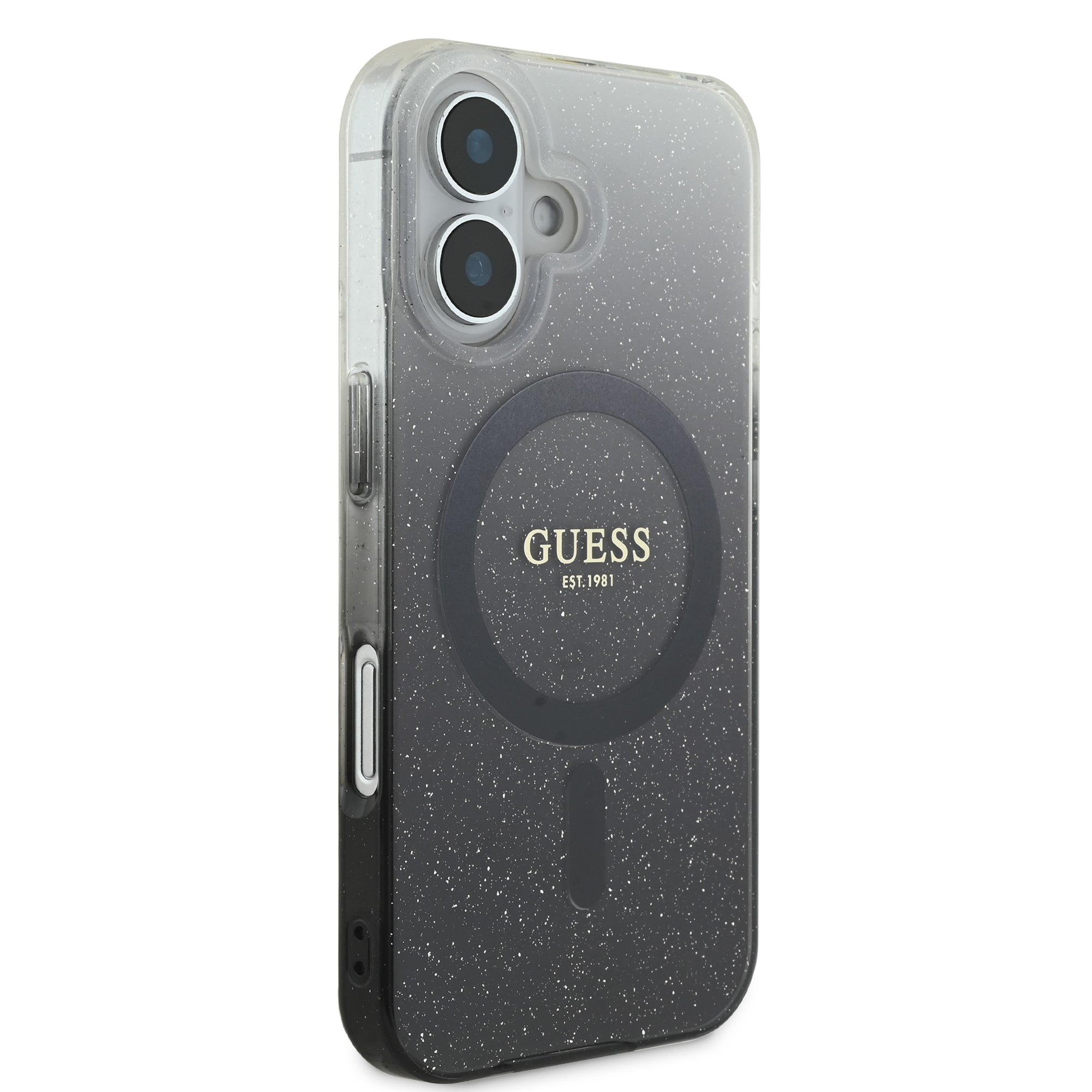 Guess Magsafe “Glitter Gradient” Hard Case Θήκη προστασίας από σκληρό πλαστικό – iPhone 16 (Μαύρο – GUHMP16SHGRCELK)