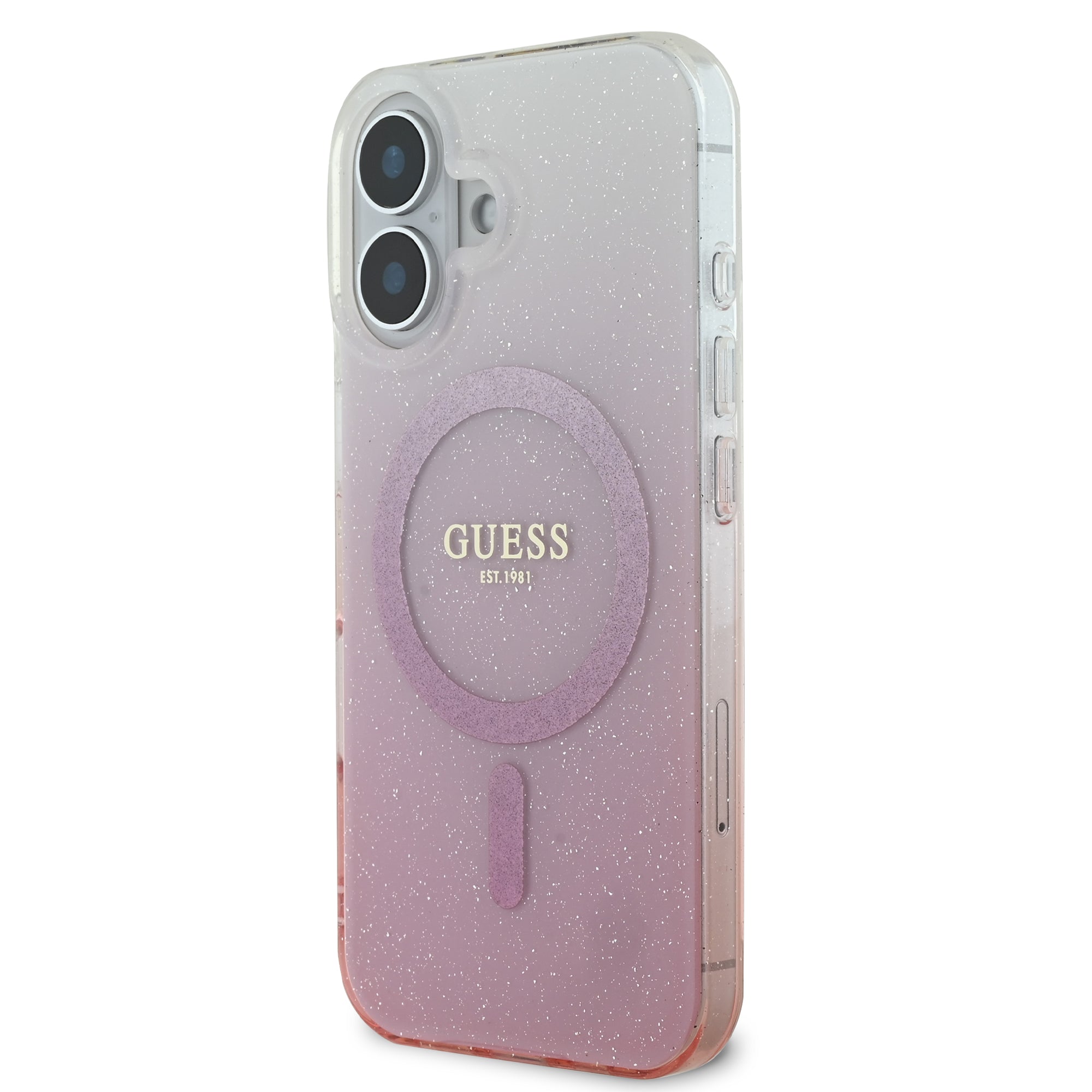 Guess Magsafe “Glitter Gradient” Hard Case Θήκη προστασίας από σκληρό πλαστικό – iPhone 16 (Ροζ – GUHMP16SHGRCELP)