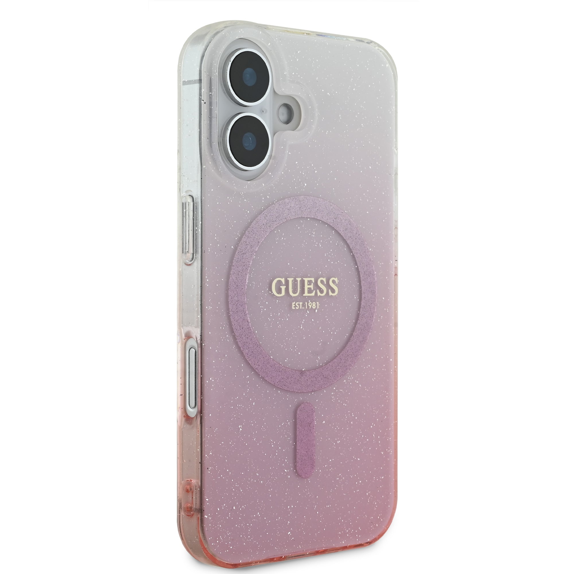 Guess Magsafe “Glitter Gradient” Hard Case Θήκη προστασίας από σκληρό πλαστικό – iPhone 16 (Ροζ – GUHMP16SHGRCELP)