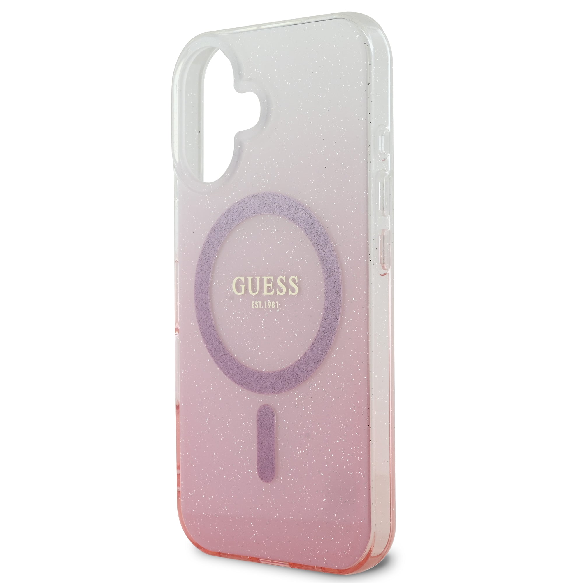 Guess Magsafe “Glitter Gradient” Hard Case Θήκη προστασίας από σκληρό πλαστικό – iPhone 16 (Ροζ – GUHMP16SHGRCELP)