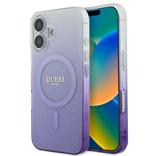 Guess Magsafe “Glitter Gradient” Hard Case Θήκη Προστασίας Από Σκληρό Πλαστικό – Iphone 16 (Μωβ – Guhmp16Shgrcelu) – Θήκη για κινητό από το PhoneBazaar.gr